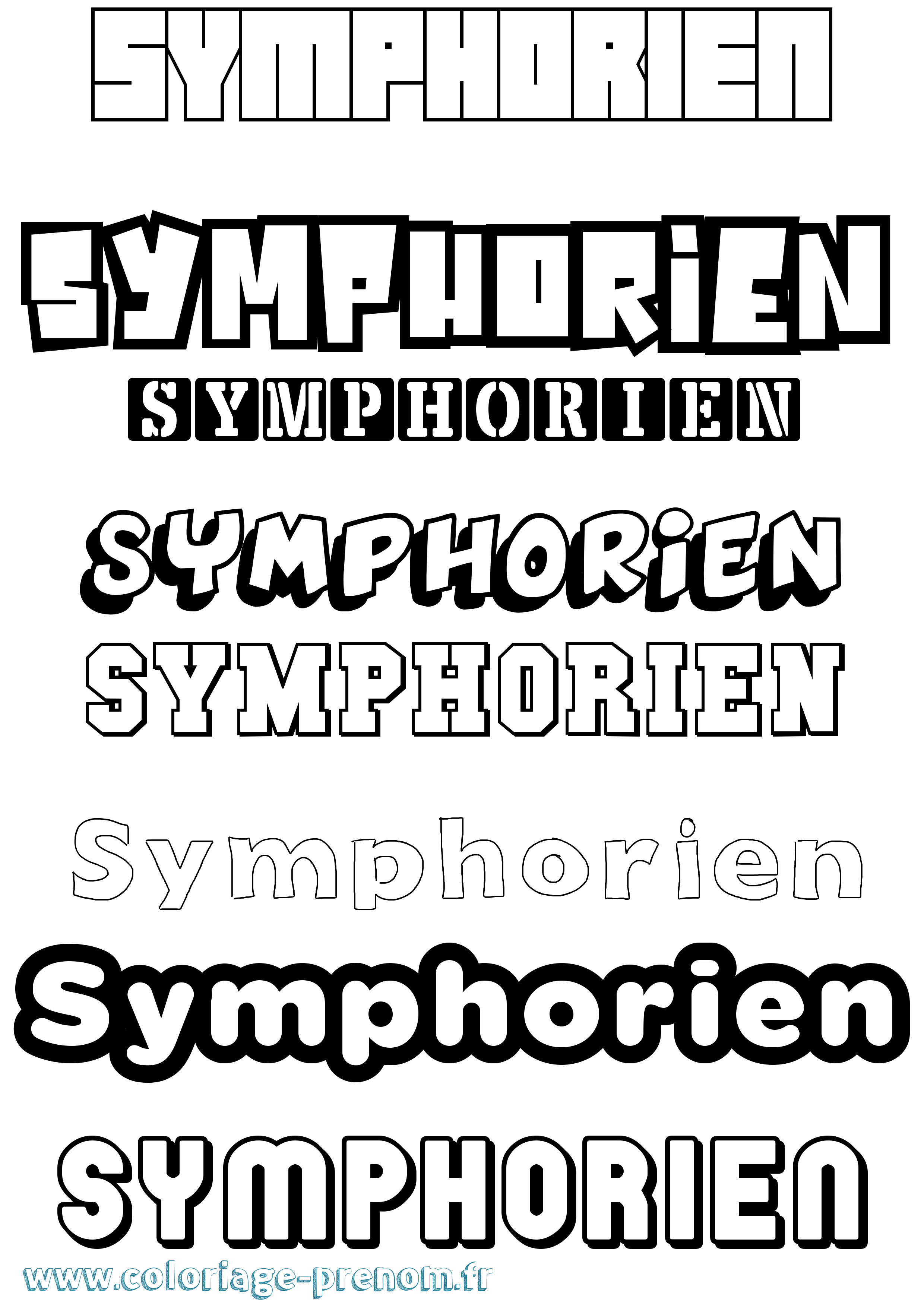 Coloriage Symphorien Simple Coloriage prénom Symphorien Simple
