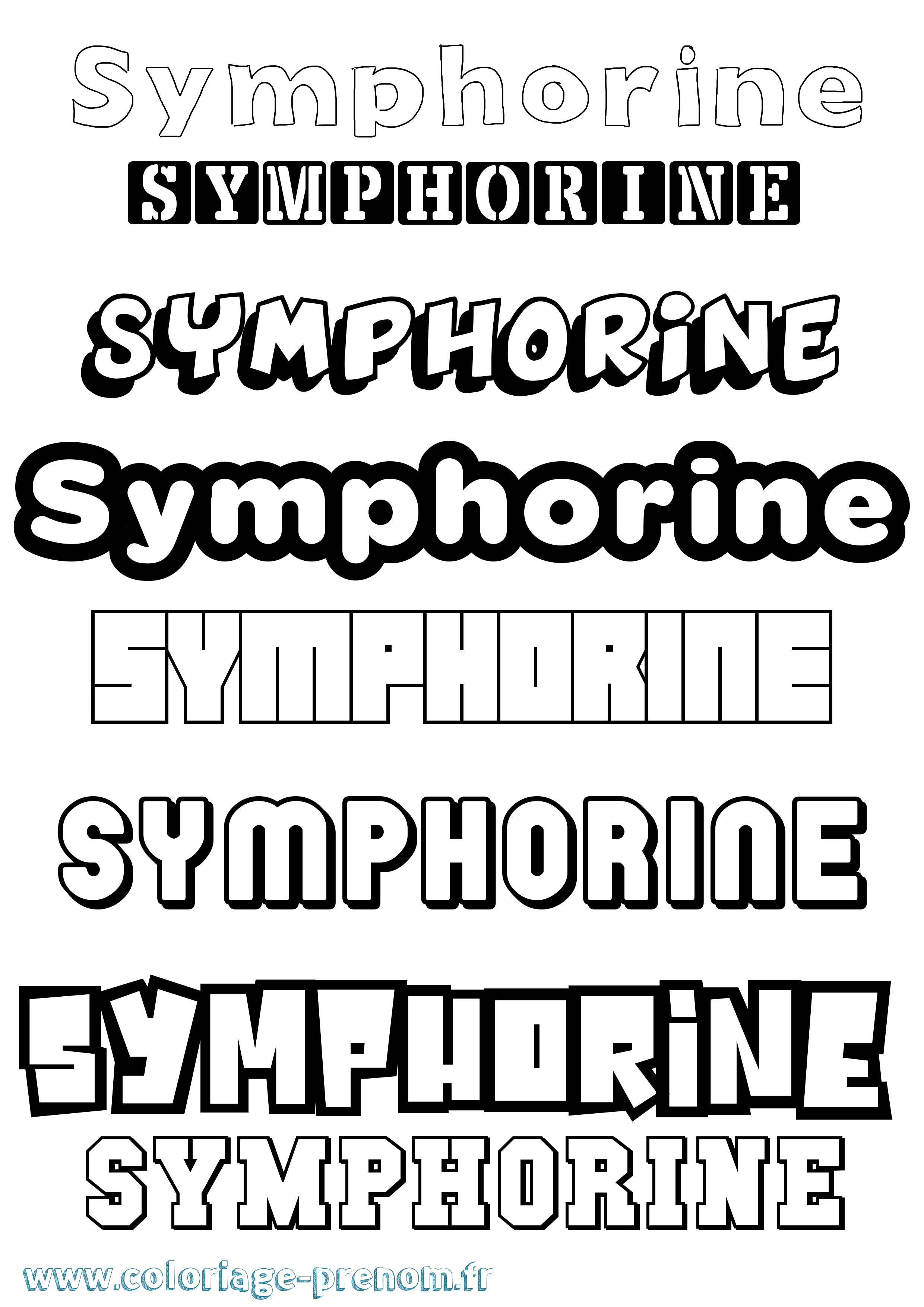 Coloriage Symphorine Simple Coloriage prénom Symphorine Simple