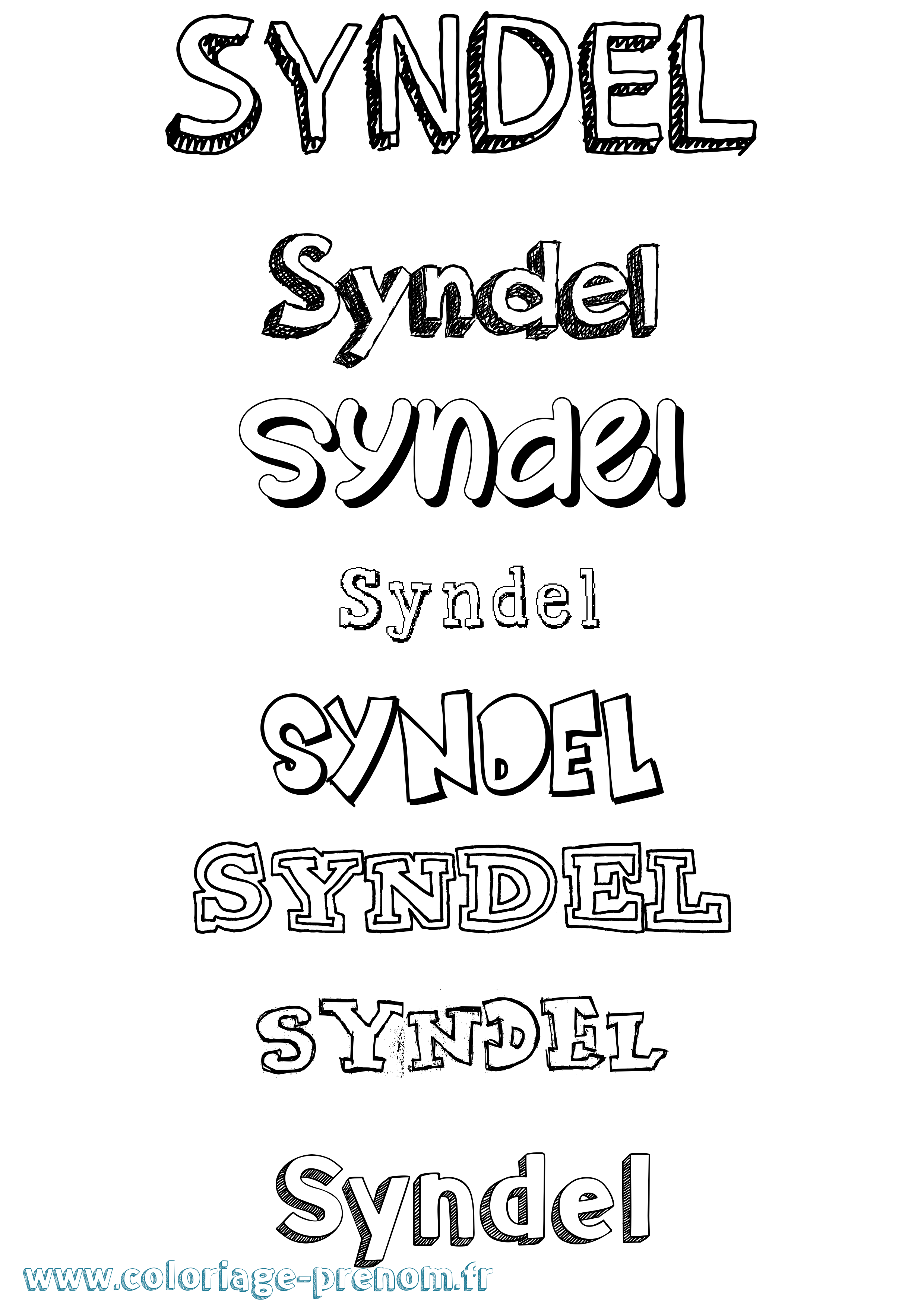 Coloriage Syndel Dessiné Coloriage prénom Syndel Dessiné