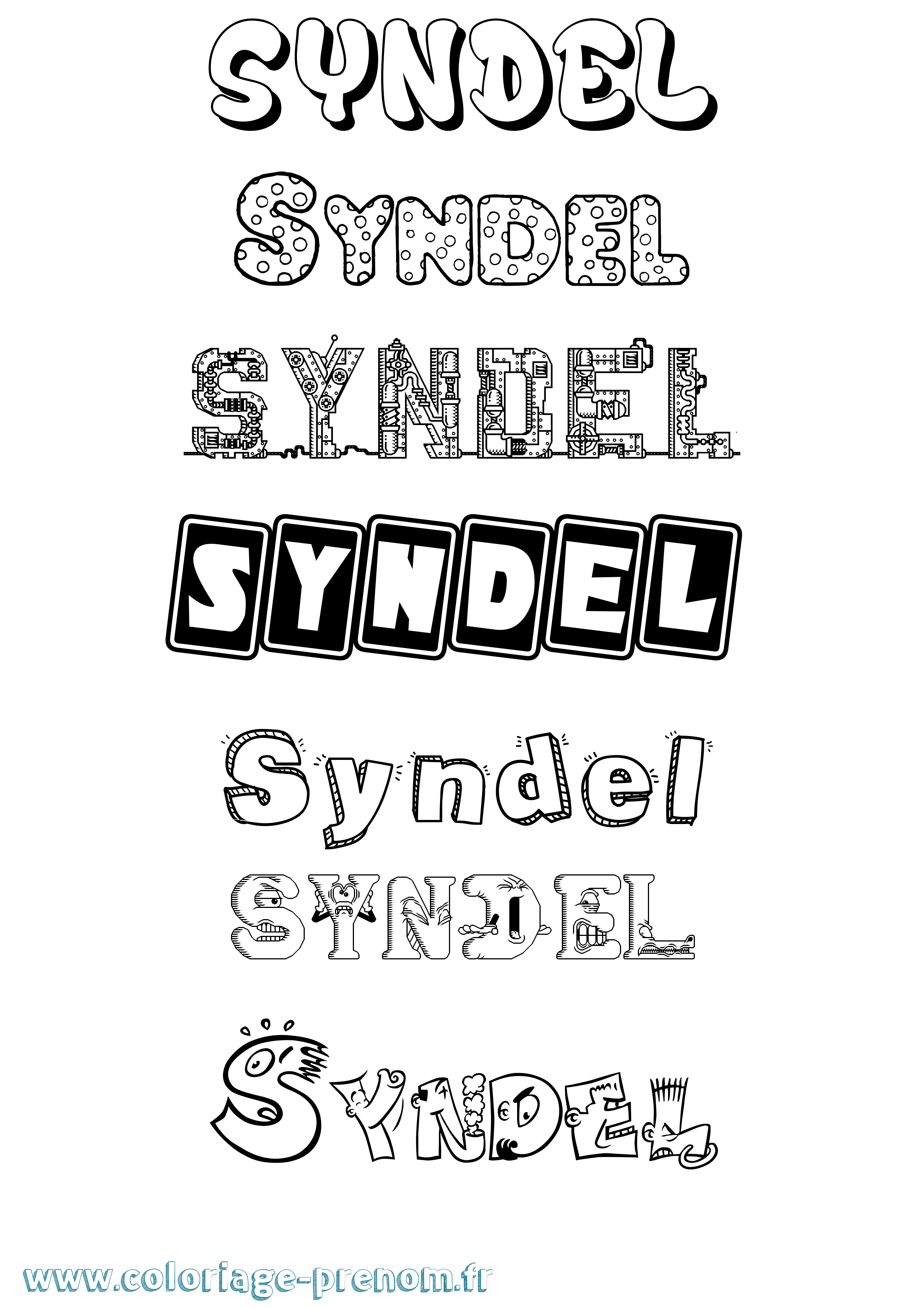 Coloriage Syndel Fun Coloriage prénom Syndel Fun