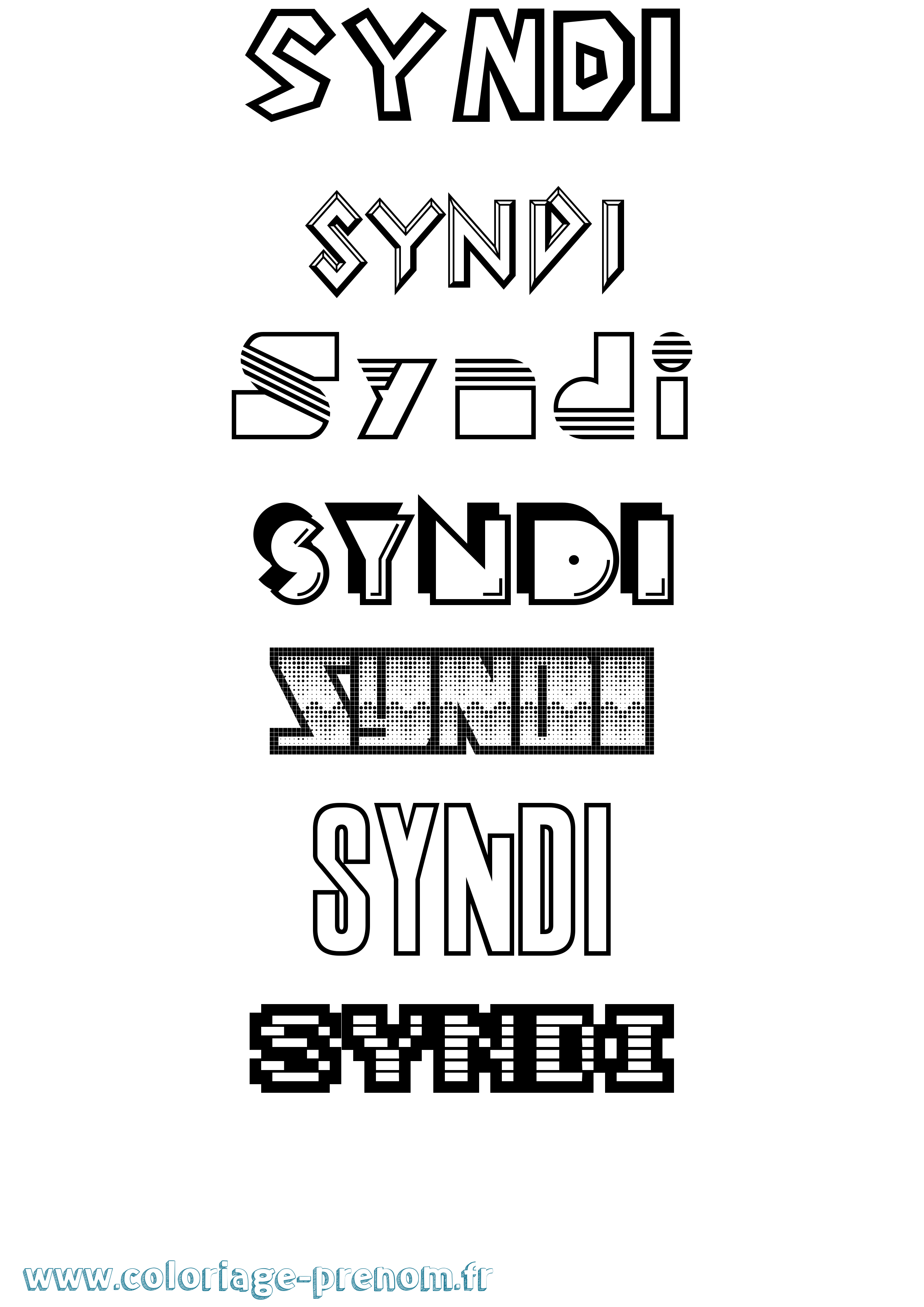 Coloriage Syndi Jeux Vidéos Coloriage prénom Syndi Jeux Vidéos