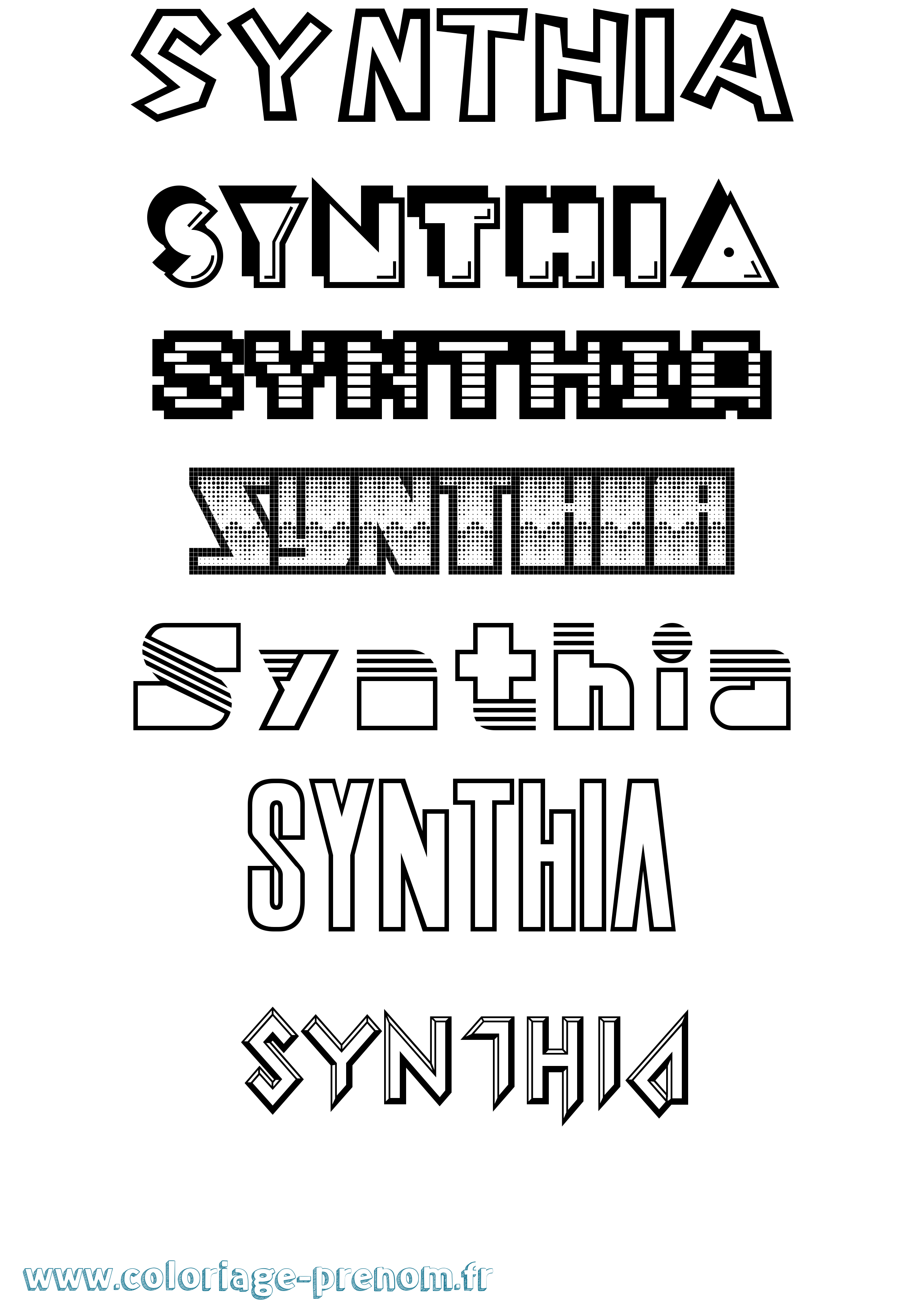 Coloriage Synthia Jeux Vidéos Coloriage prénom Synthia Jeux Vidéos