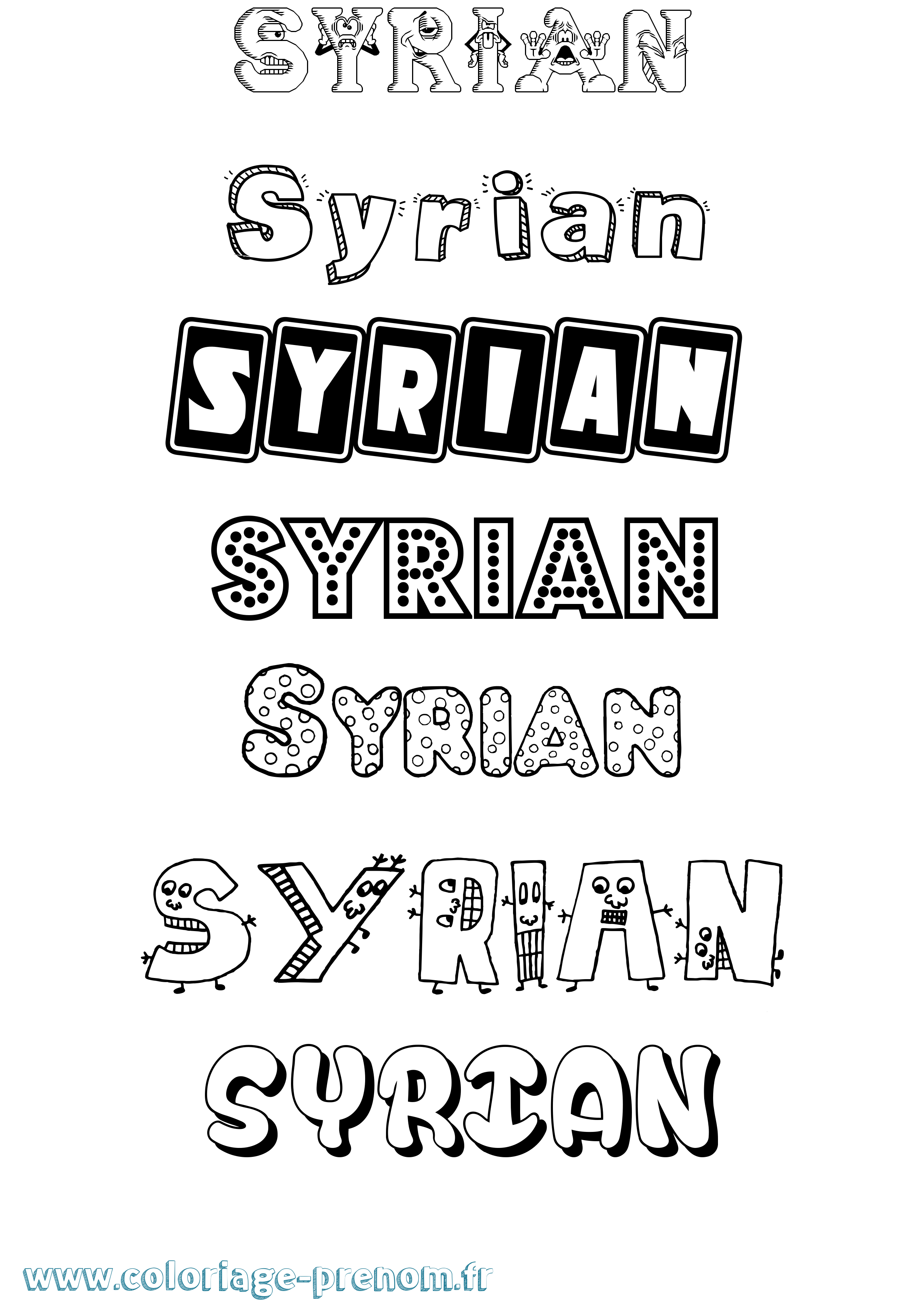 Coloriage Syrian Fun Coloriage prénom Syrian Fun