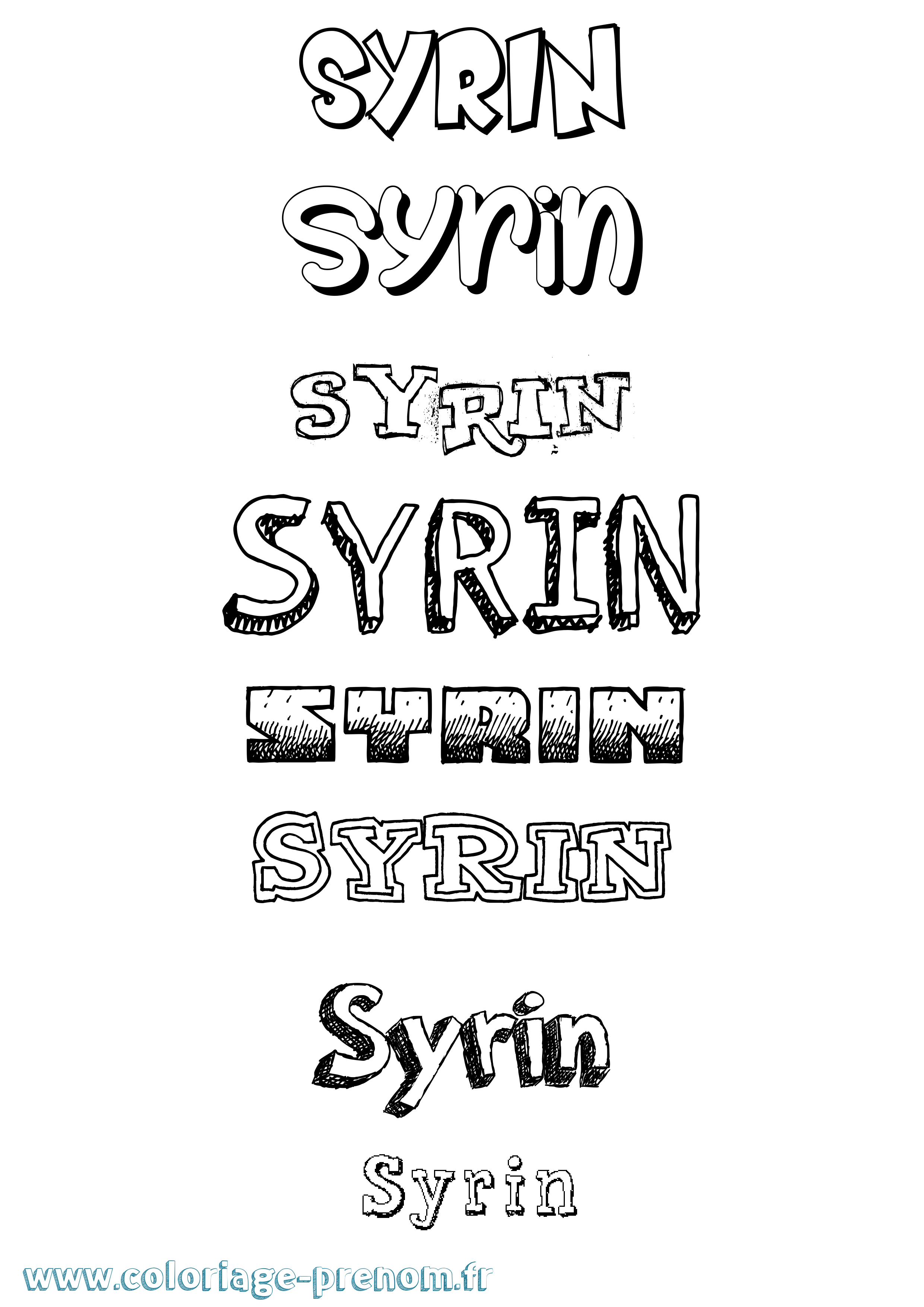 Coloriage Syrin Dessiné Coloriage prénom Syrin Dessiné