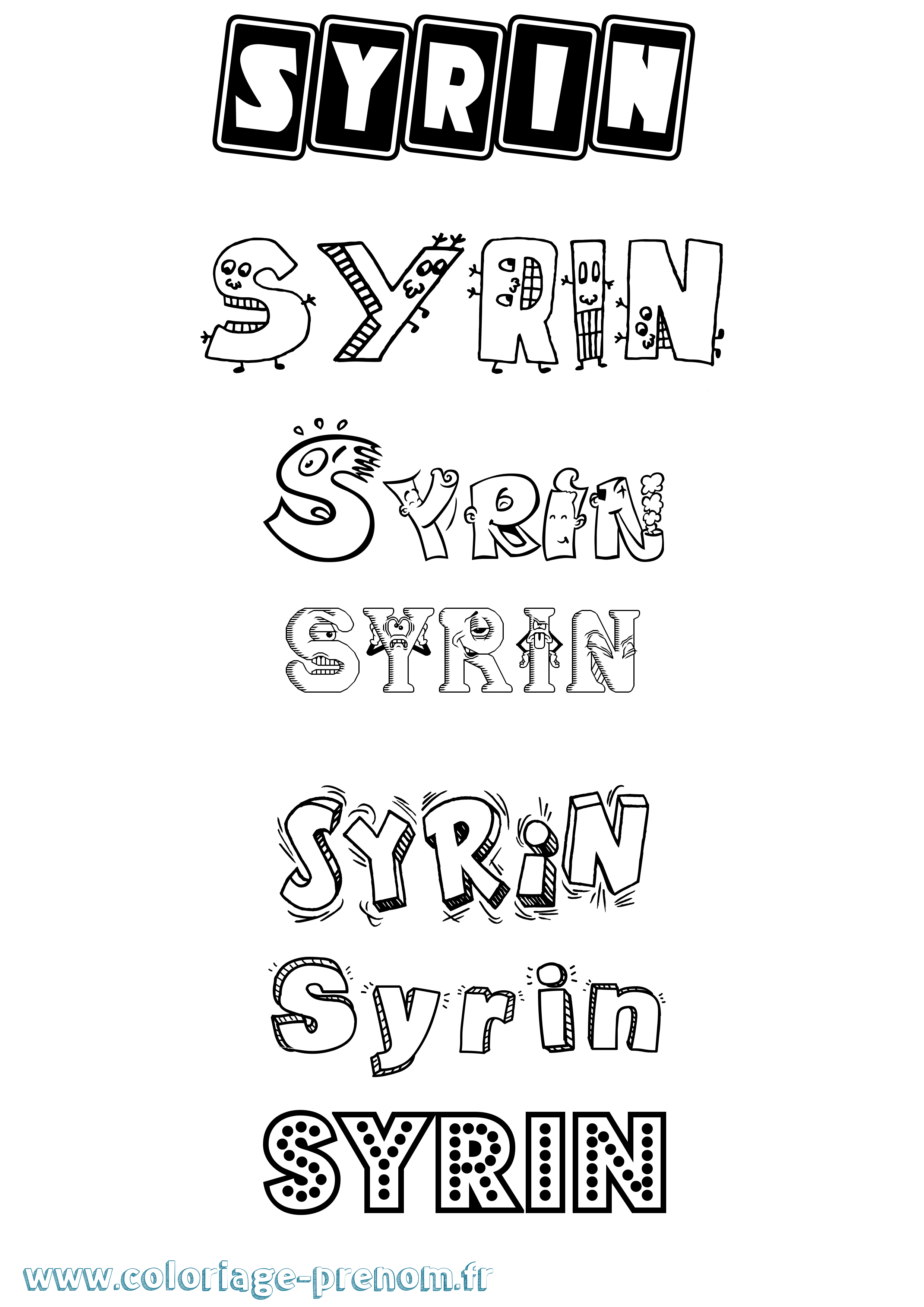 Coloriage Syrin Fun Coloriage prénom Syrin Fun