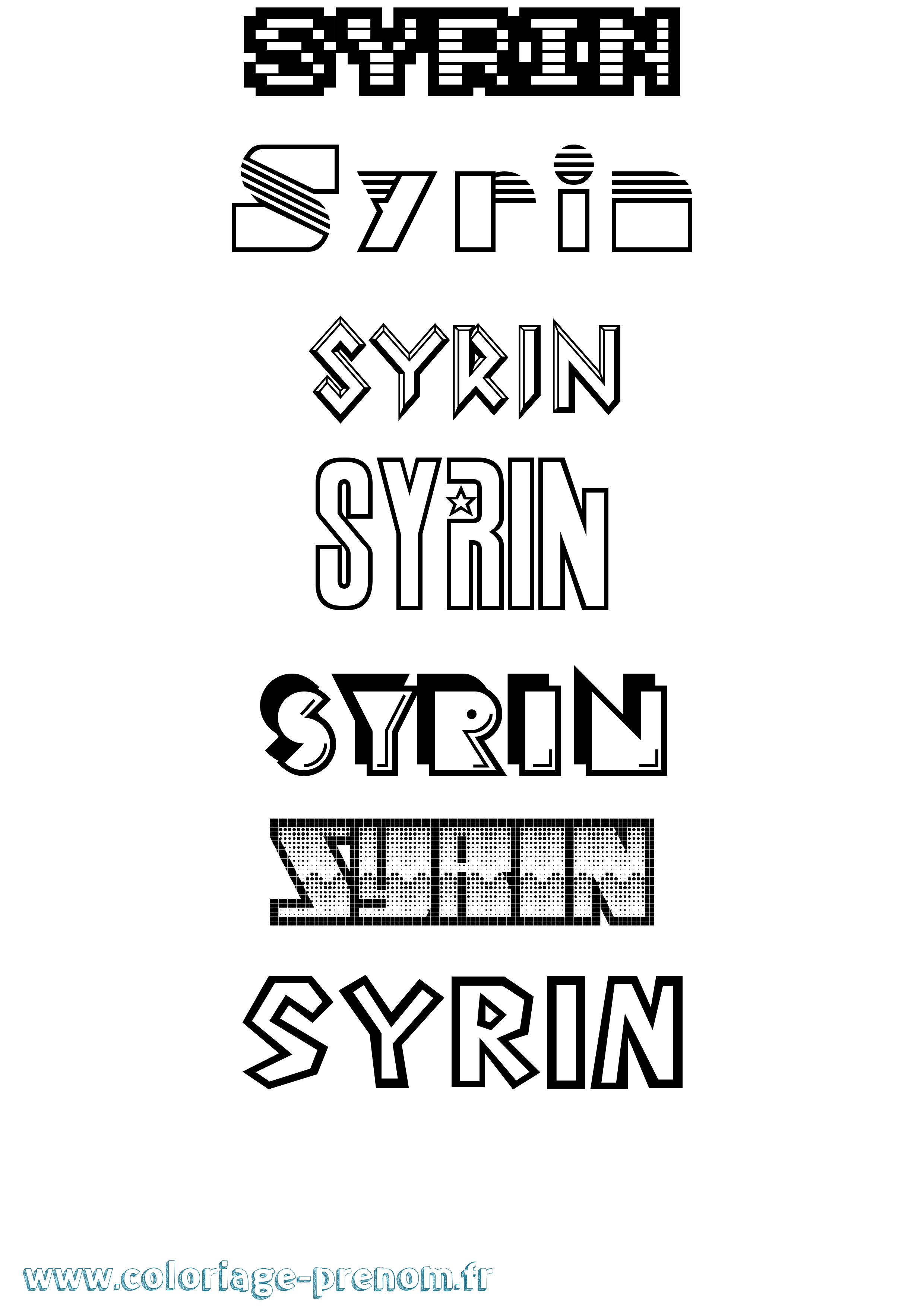 Coloriage Syrin Jeux Vidéos Coloriage prénom Syrin Jeux Vidéos