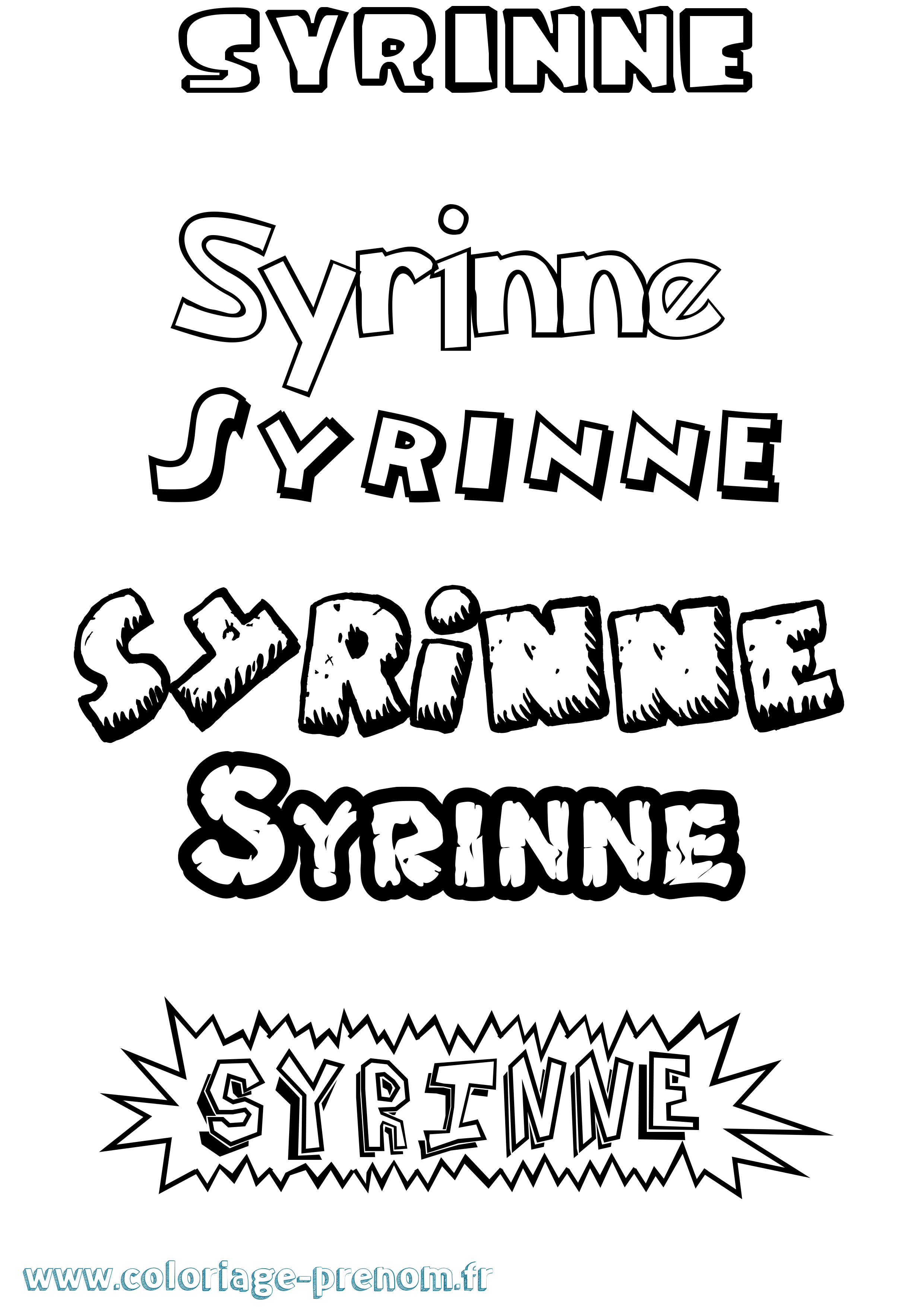Coloriage Syrinne Dessin Animé Coloriage prénom Syrinne Dessin Animé