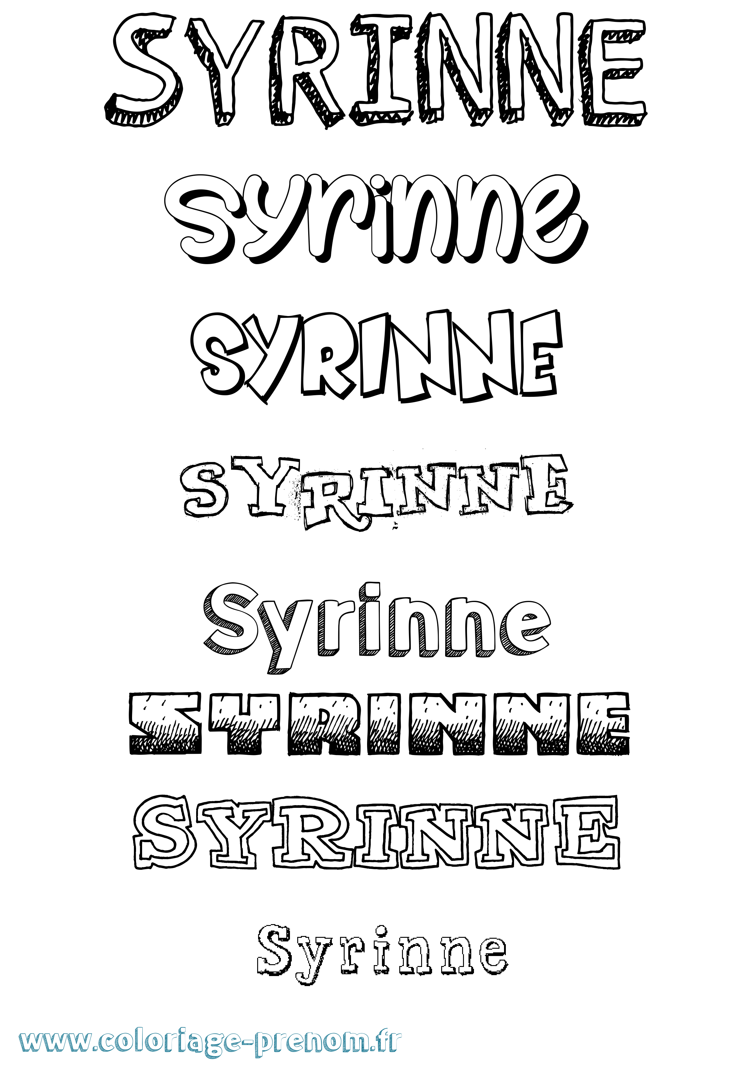 Coloriage Syrinne Dessiné Coloriage prénom Syrinne Dessiné