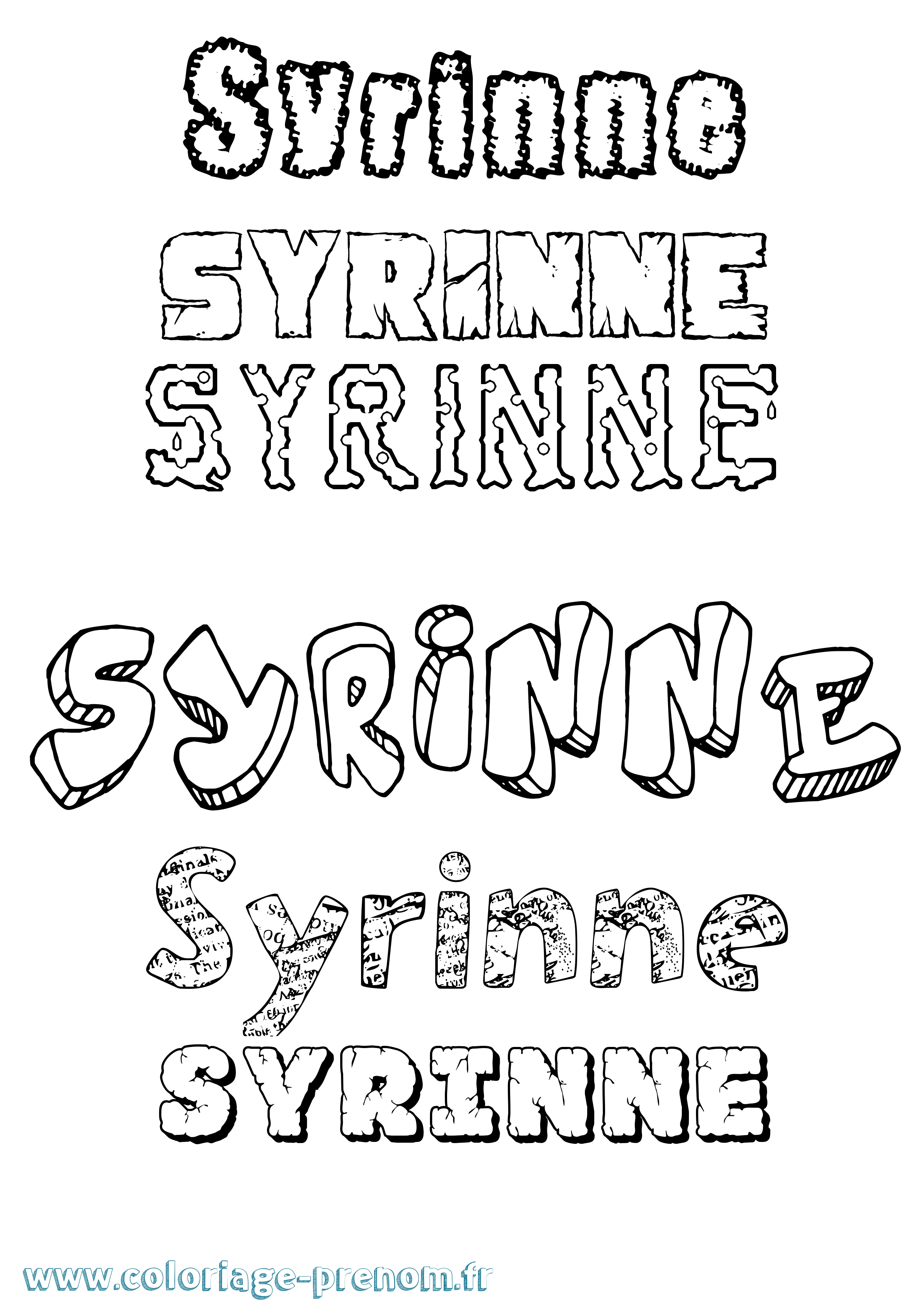 Coloriage Syrinne Destructuré Coloriage prénom Syrinne Destructuré