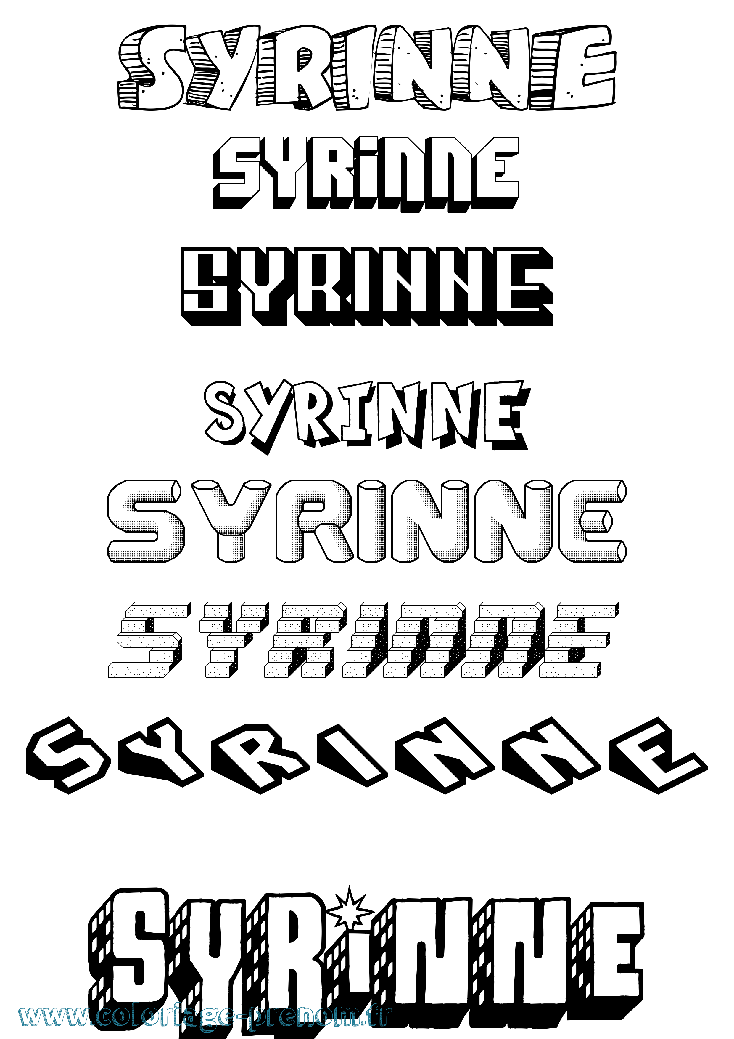 Coloriage Syrinne Effet 3D Coloriage prénom Syrinne Effet 3D