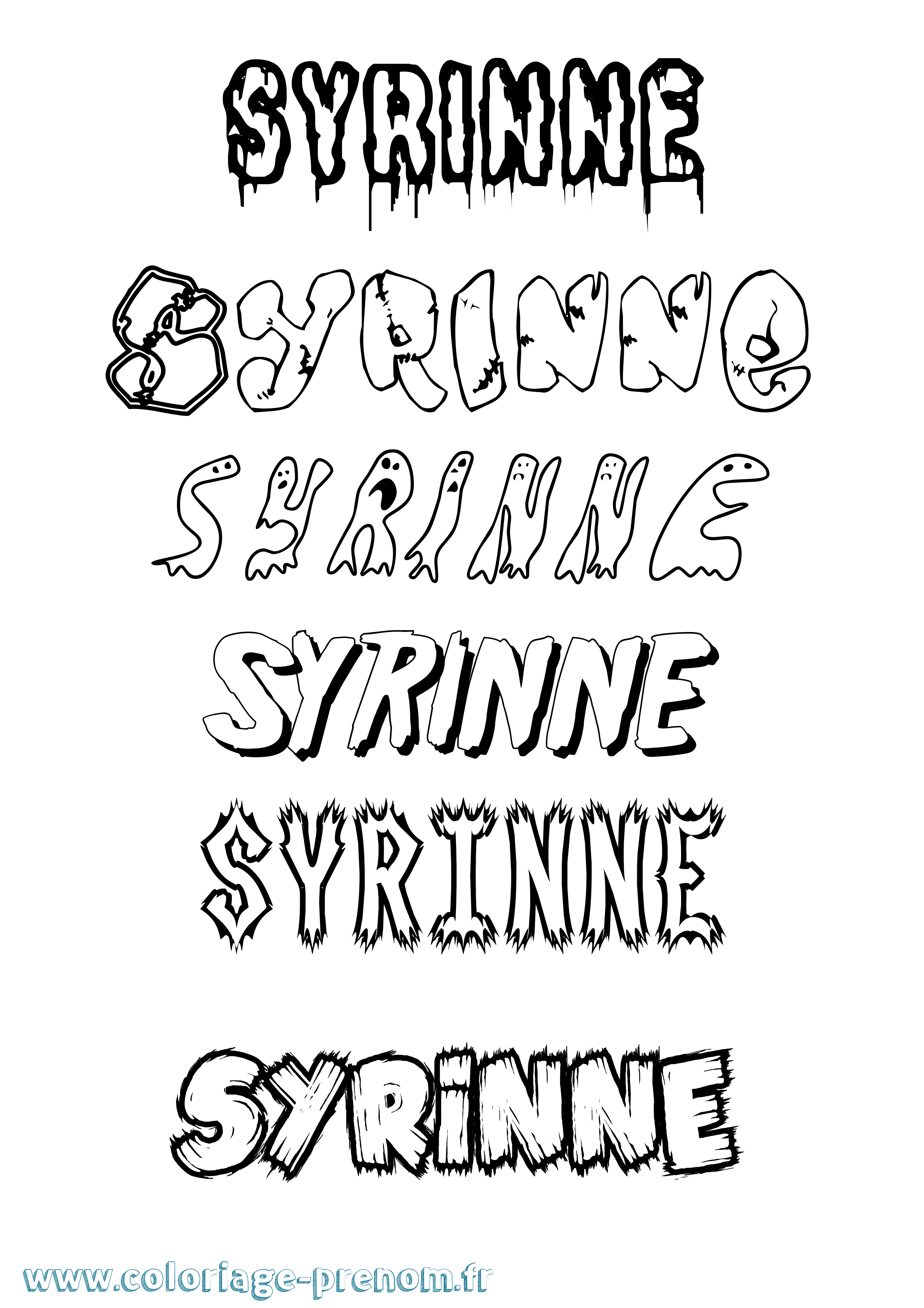 Coloriage Syrinne Frisson Coloriage prénom Syrinne Frisson