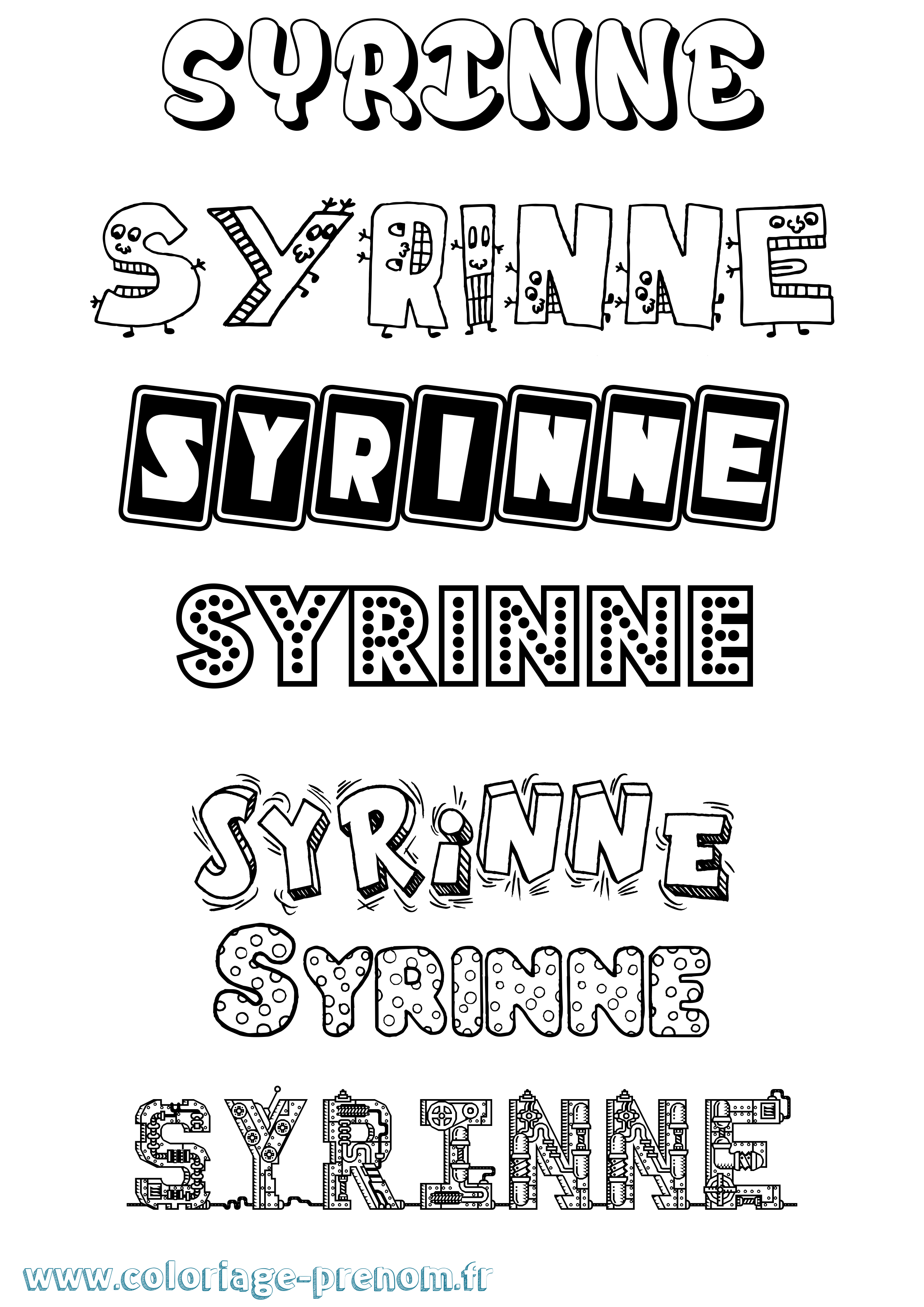 Coloriage Syrinne Fun Coloriage prénom Syrinne Fun