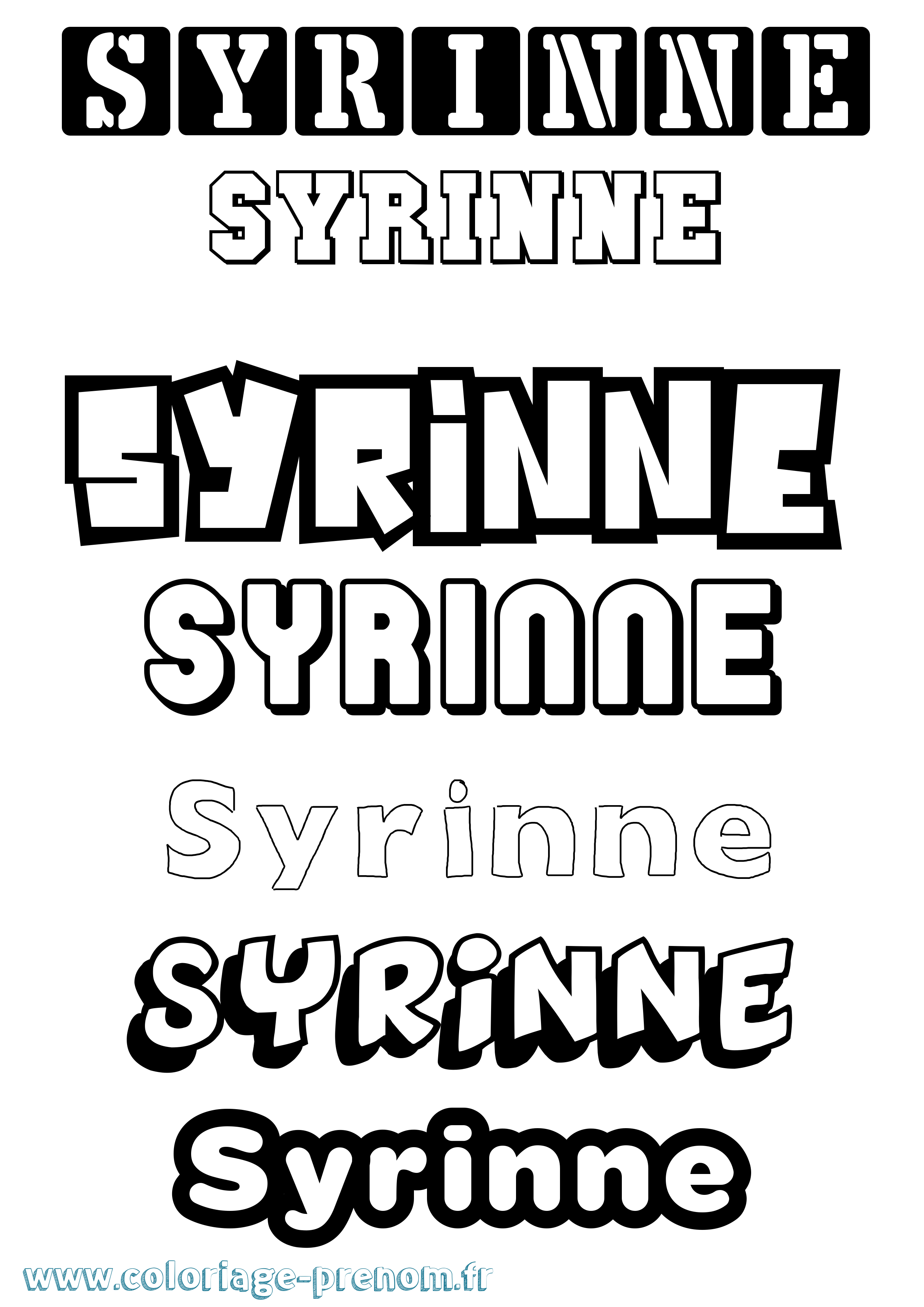 Coloriage Syrinne Simple Coloriage prénom Syrinne Simple