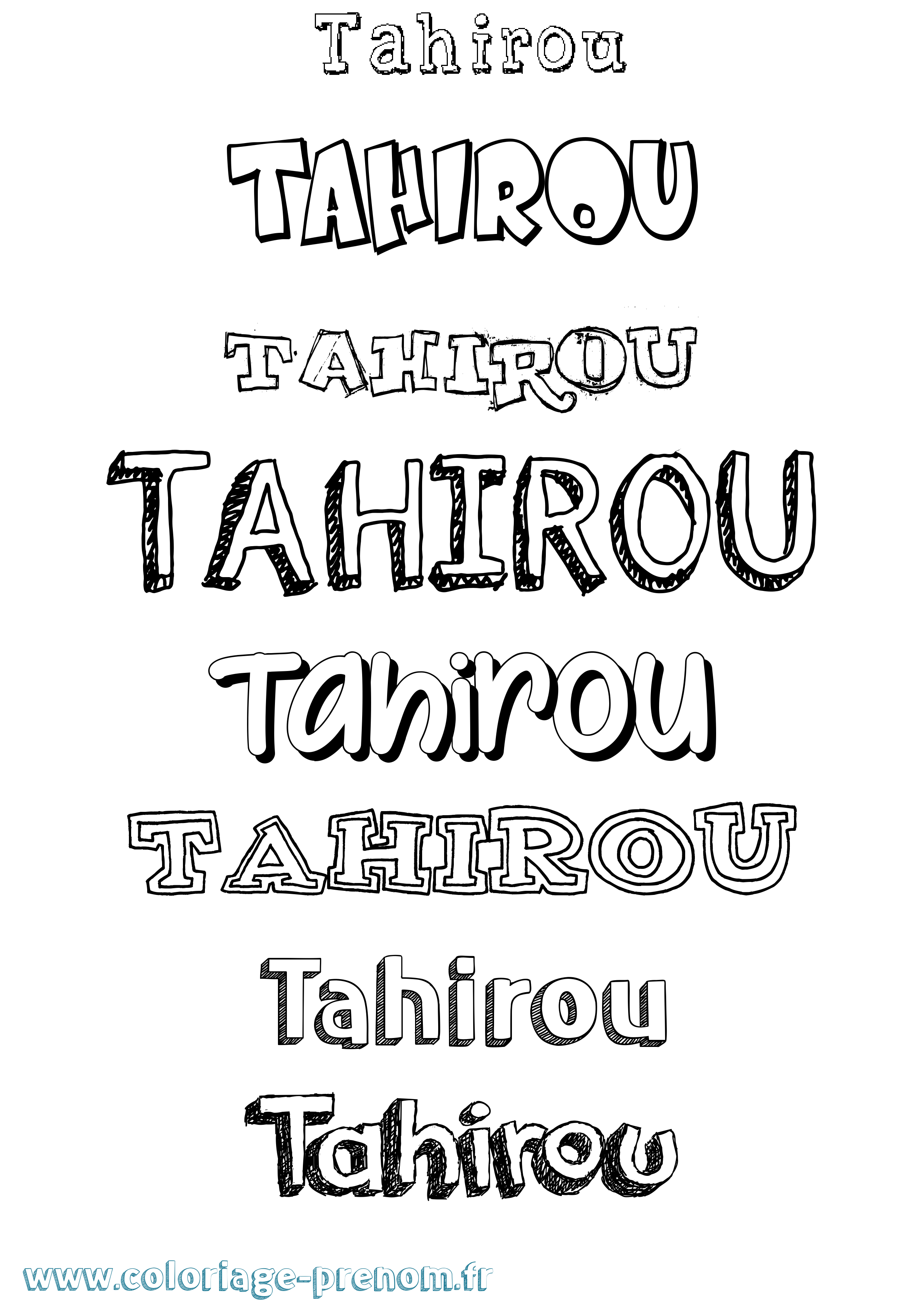 Coloriage Tahirou Dessiné Coloriage prénom Tahirou Dessiné