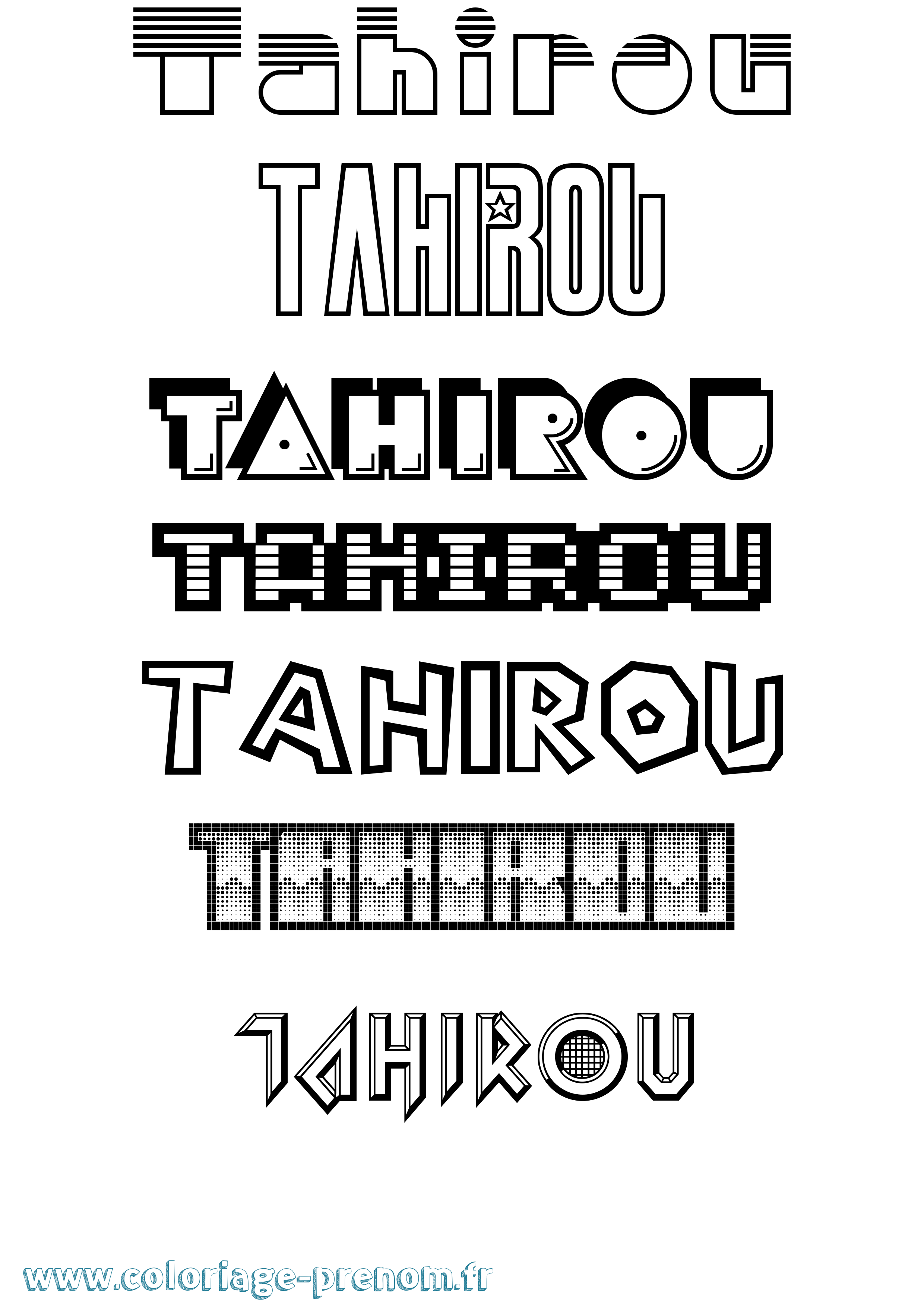 Coloriage Tahirou Jeux Vidéos Coloriage prénom Tahirou Jeux Vidéos