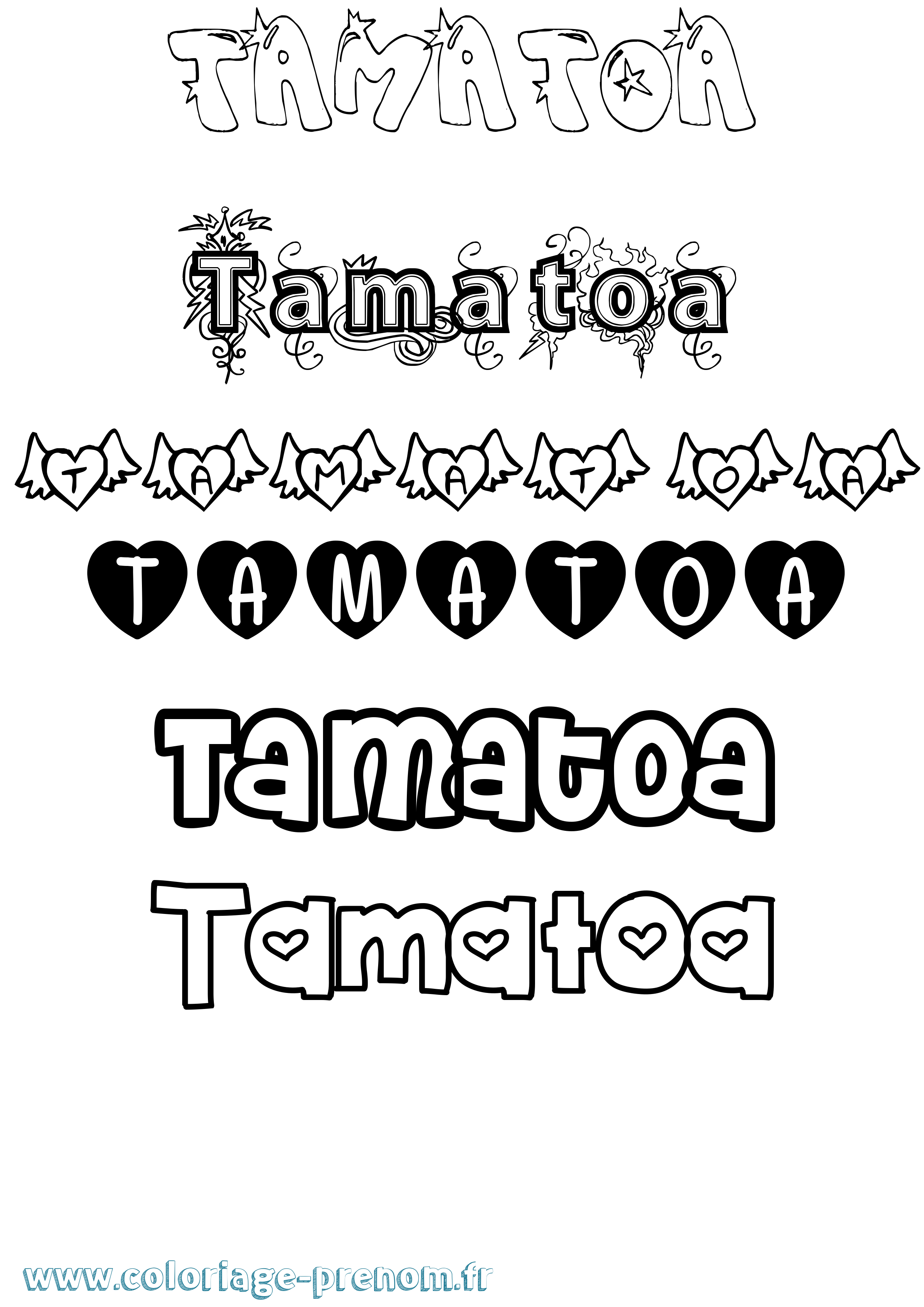 Coloriage Tamatoa Girly Coloriage prénom Tamatoa Girly