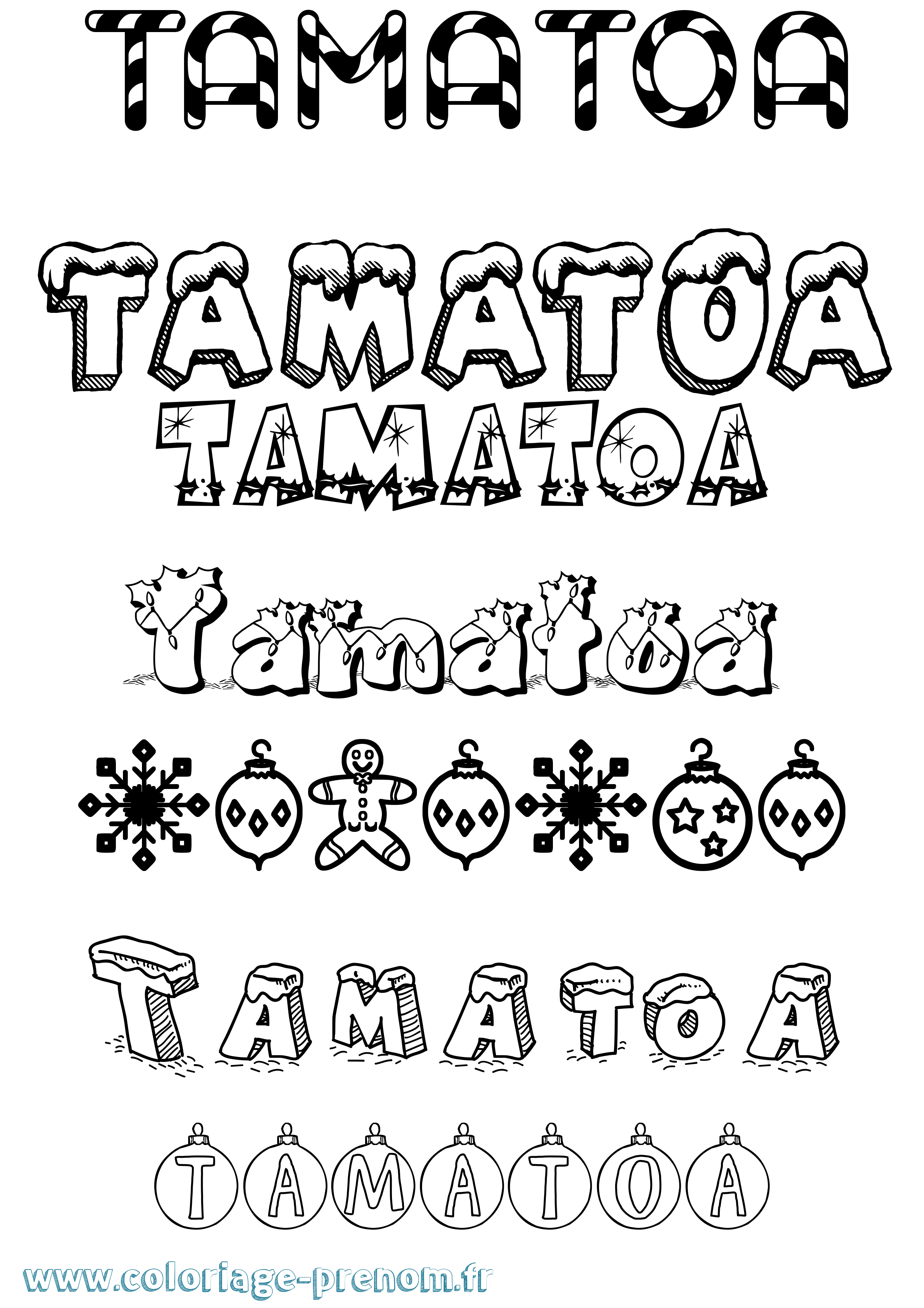 Coloriage Tamatoa Noël Coloriage prénom Tamatoa Noël