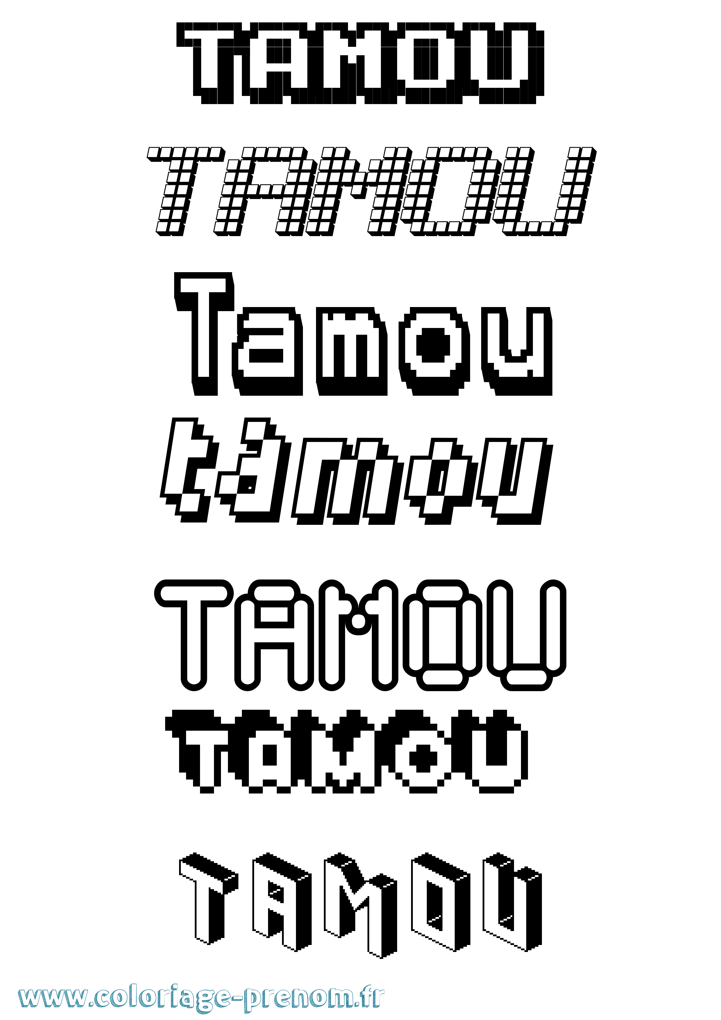 Coloriage Tamou Pixel Coloriage prénom Tamou Pixel