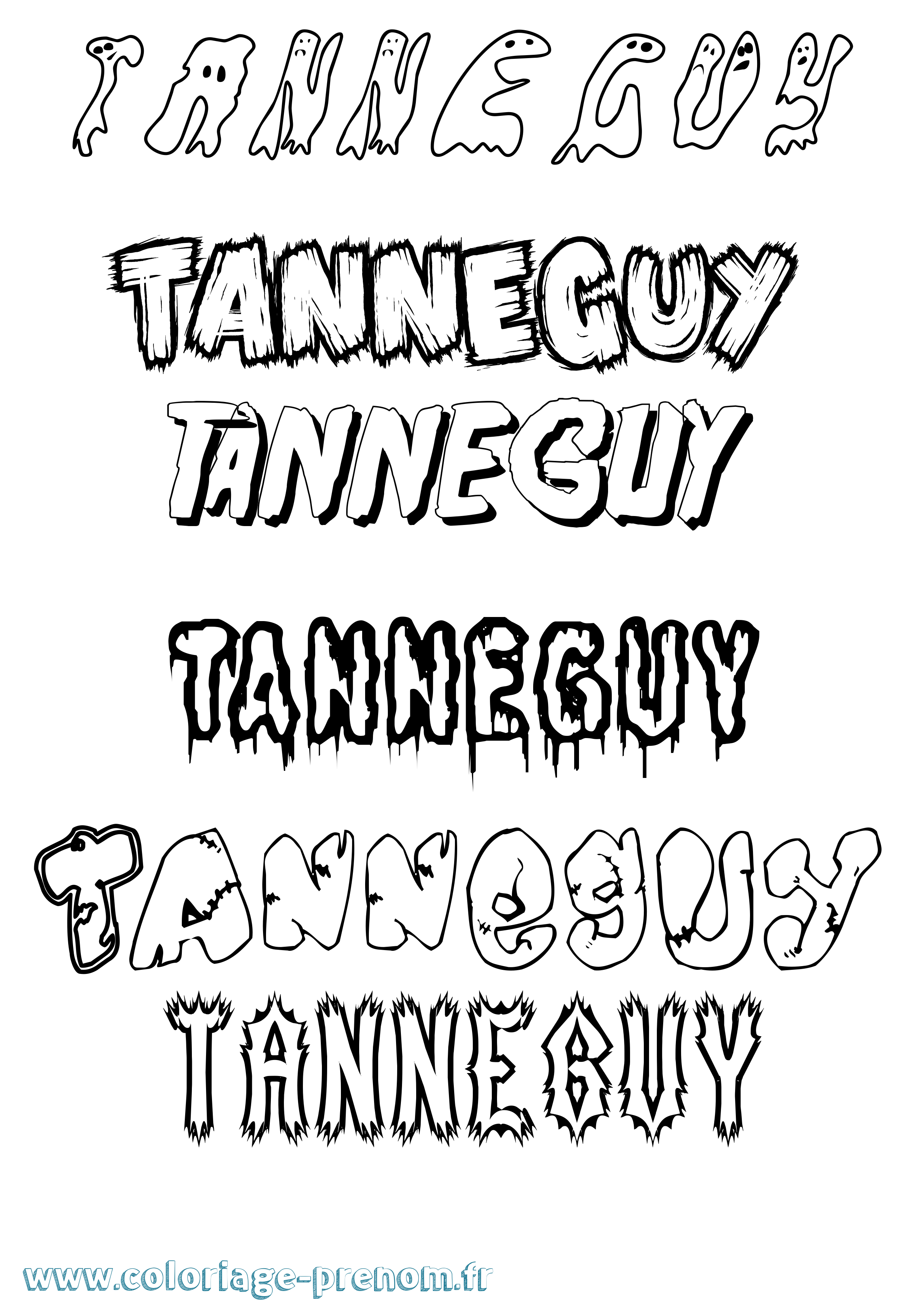 Coloriage Tanneguy Frisson Coloriage prénom Tanneguy Frisson
