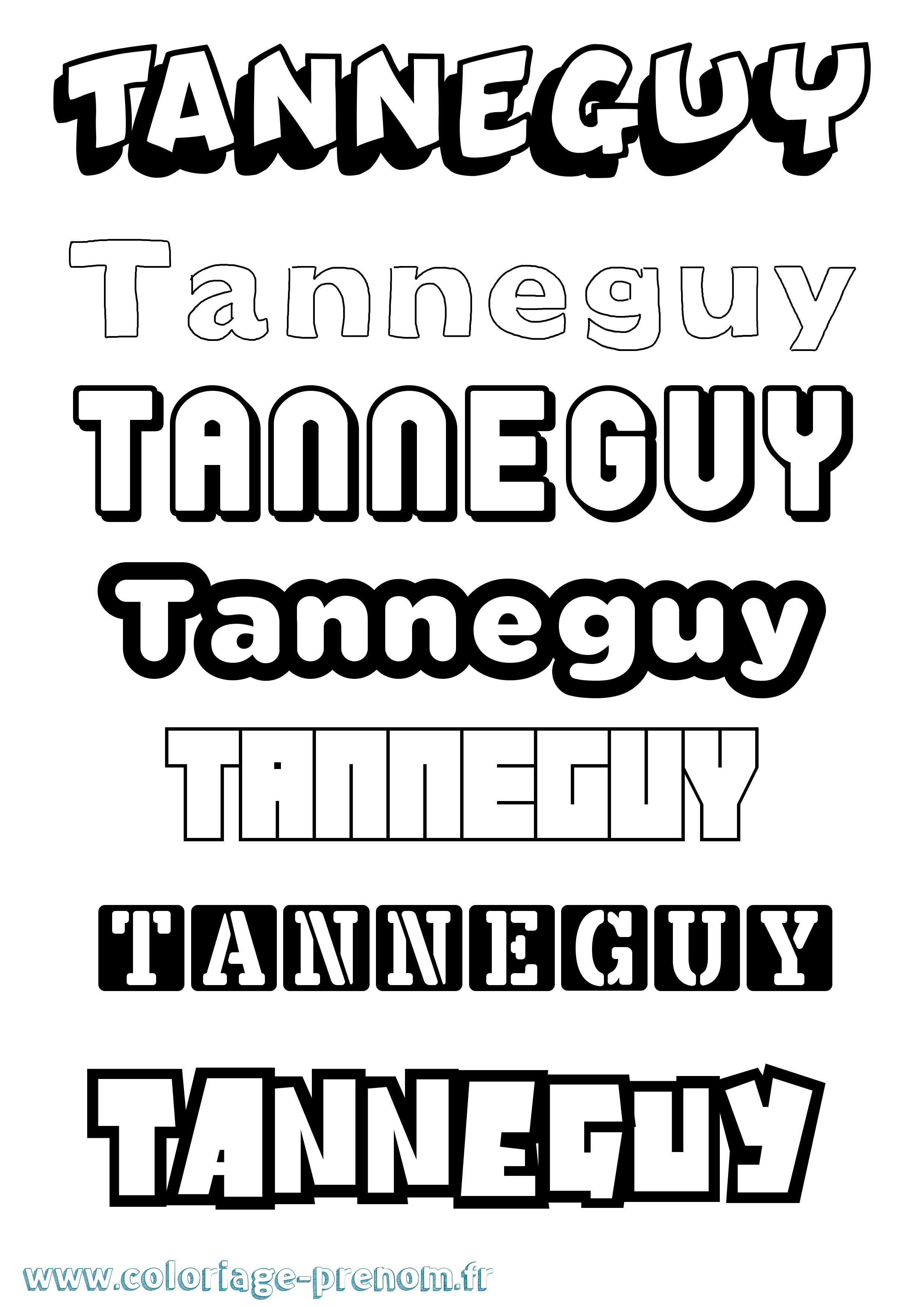 Coloriage Tanneguy Simple Coloriage prénom Tanneguy Simple