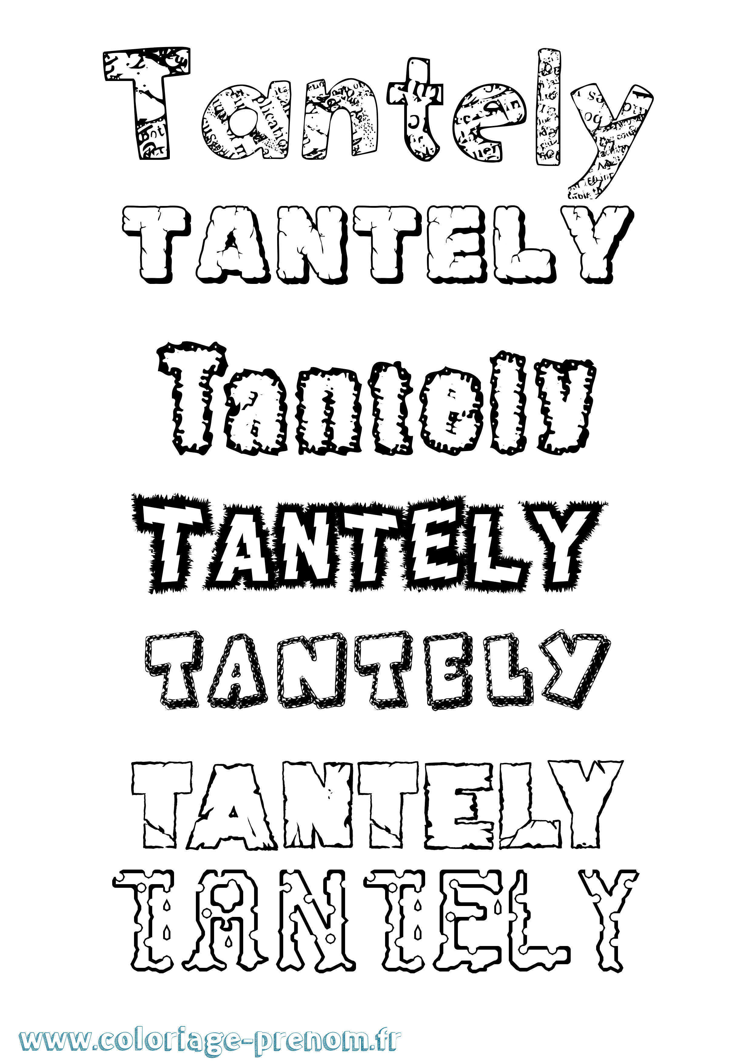 Coloriage Tantely Destructuré Coloriage prénom Tantely Destructuré