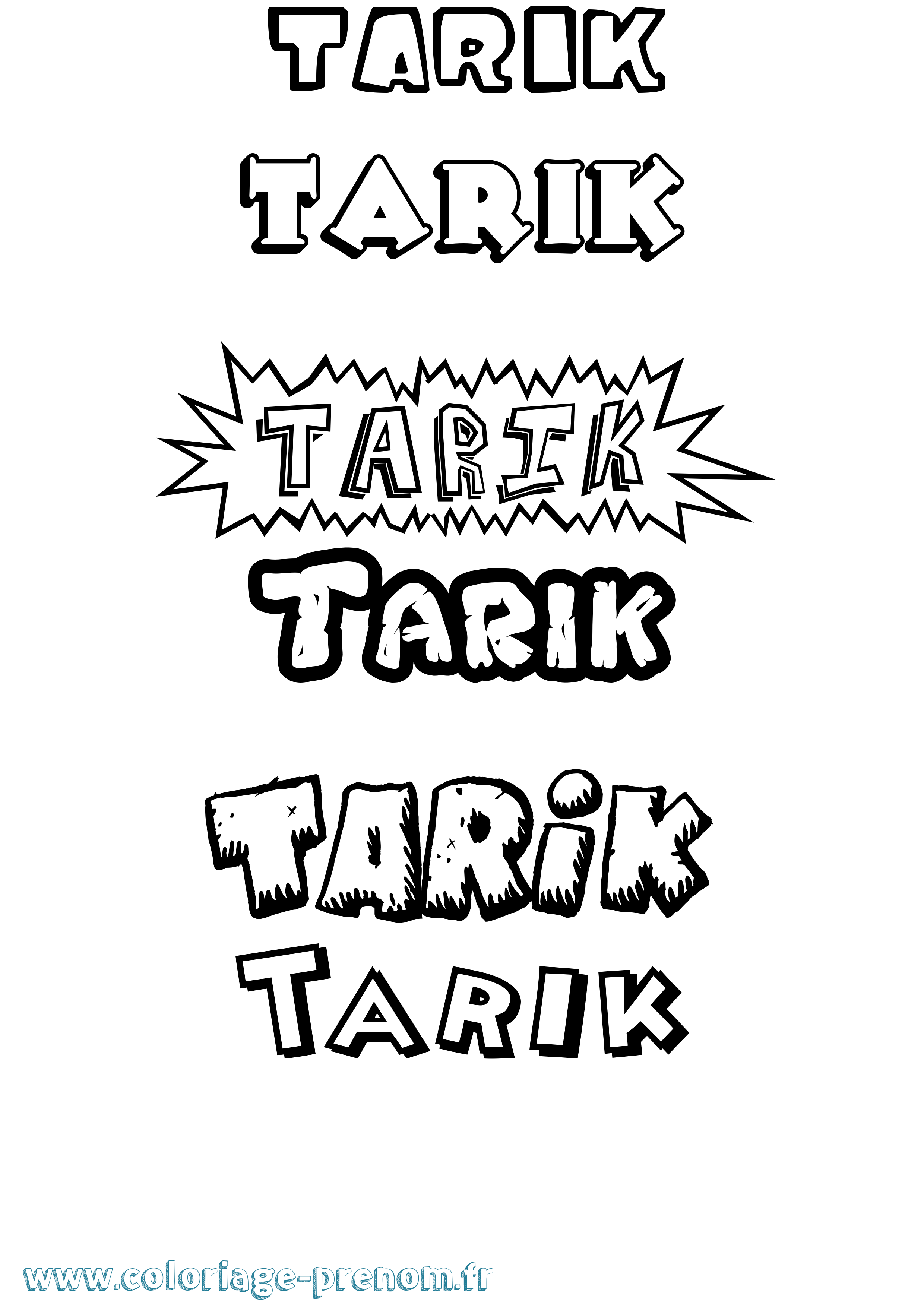 Coloriage Tarik Dessin Animé Coloriage prénom Tarik Dessin Animé
