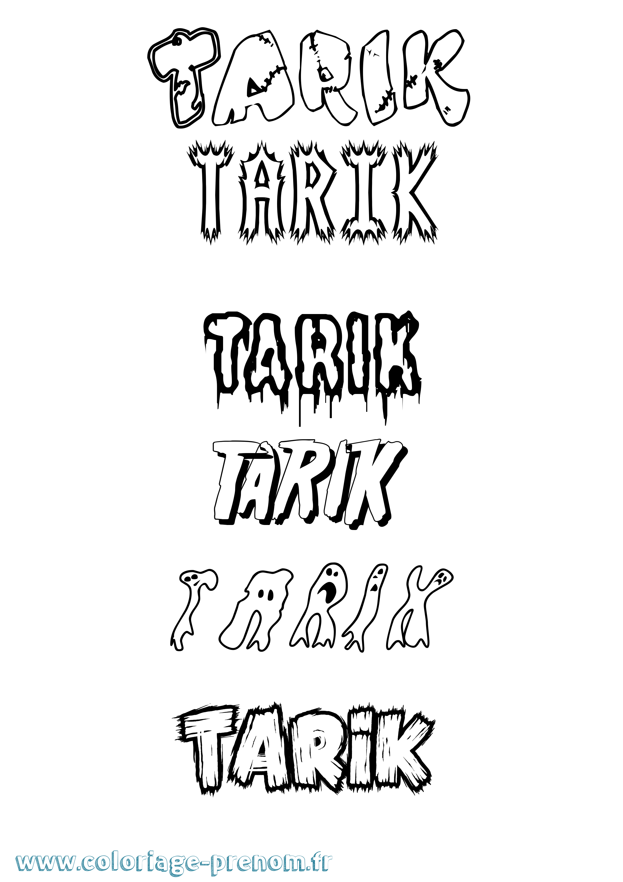 Coloriage Tarik Frisson Coloriage prénom Tarik Frisson