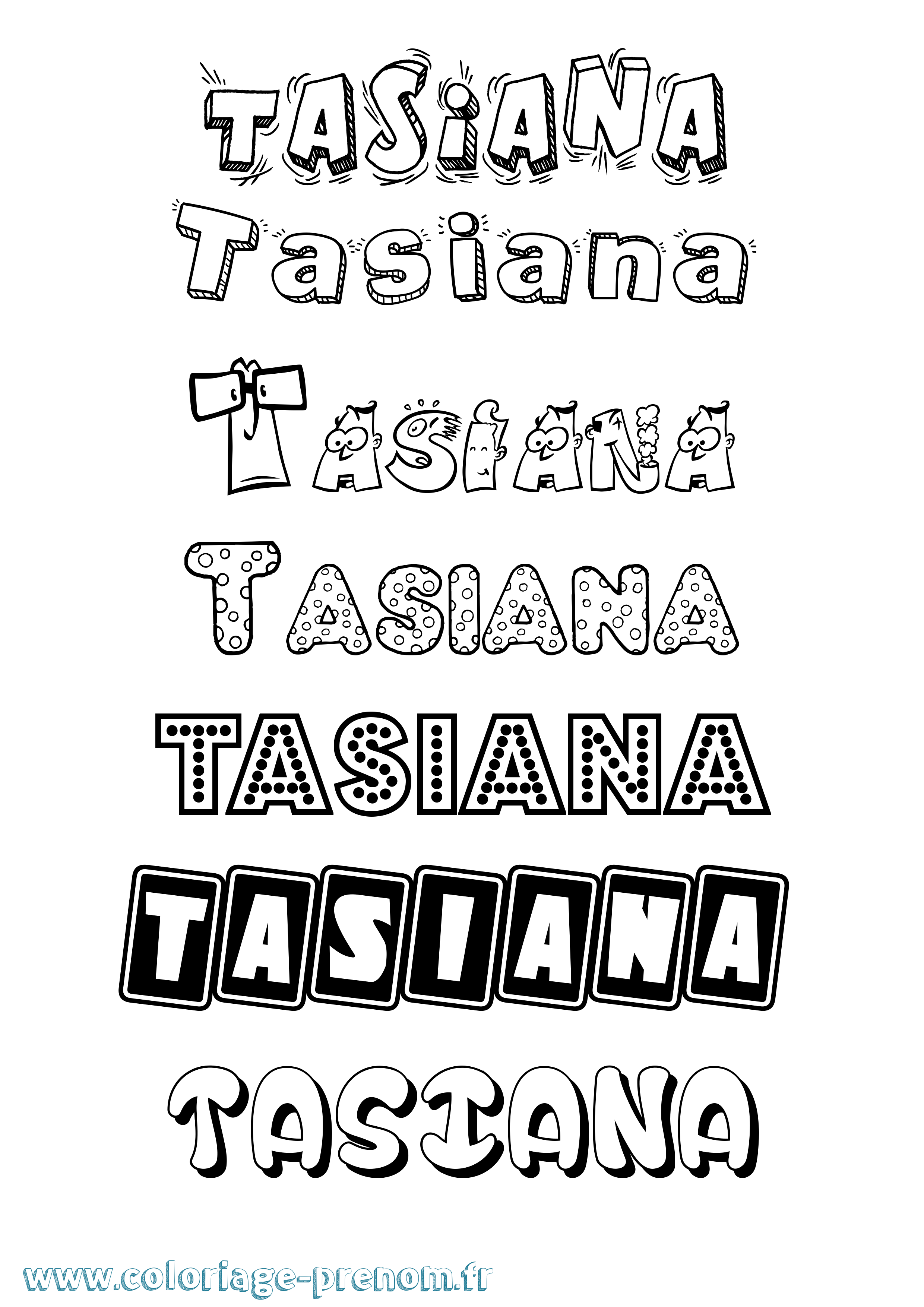 Coloriage Tasiana Fun Coloriage prénom Tasiana Fun
