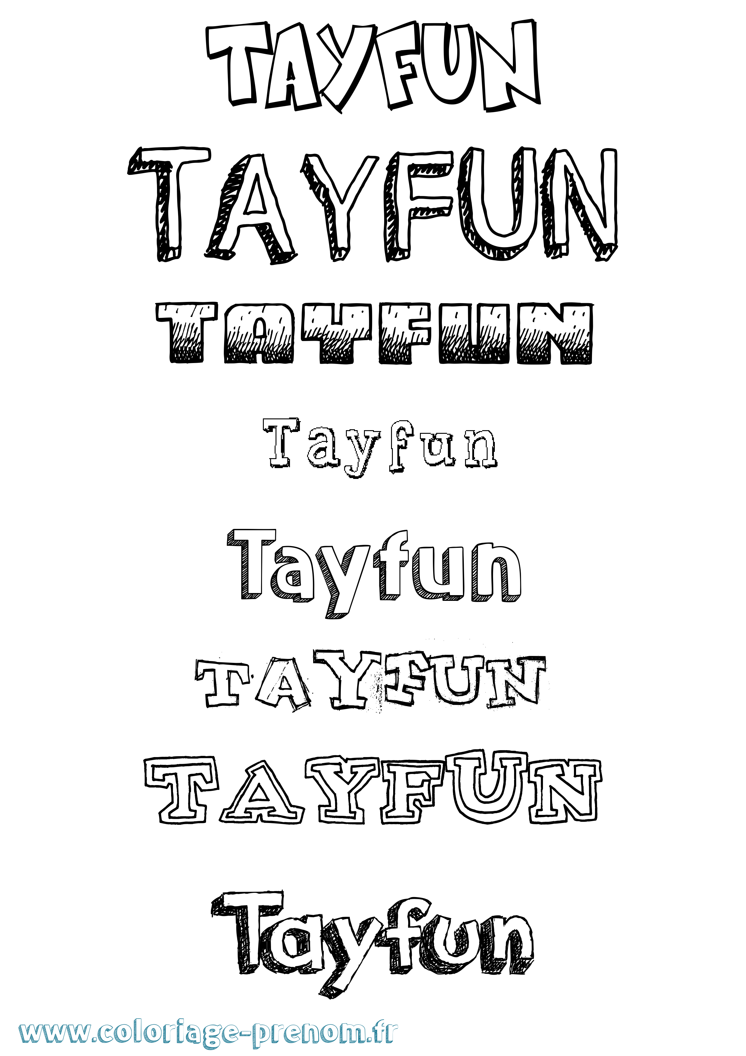 Coloriage Tayfun Dessiné Coloriage prénom Tayfun Dessiné