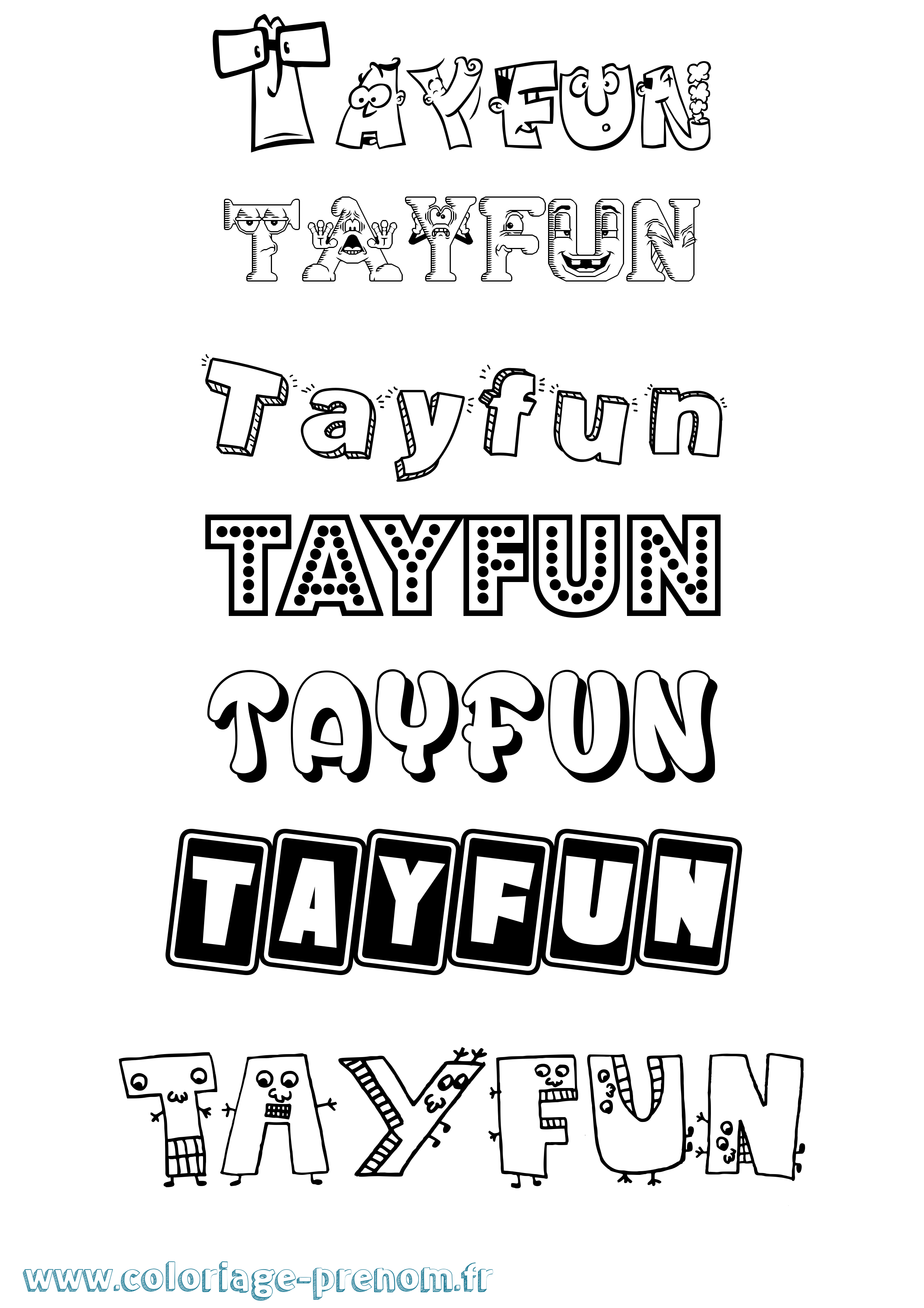 Coloriage Tayfun Fun Coloriage prénom Tayfun Fun