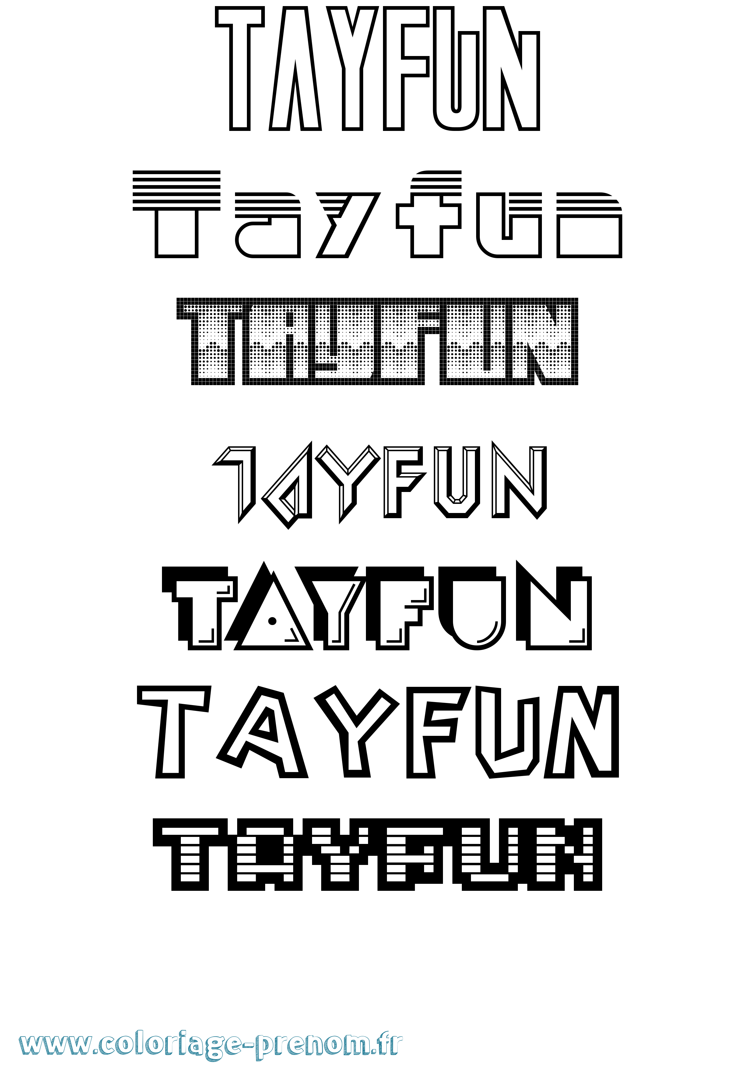 Coloriage Tayfun Jeux Vidéos Coloriage prénom Tayfun Jeux Vidéos