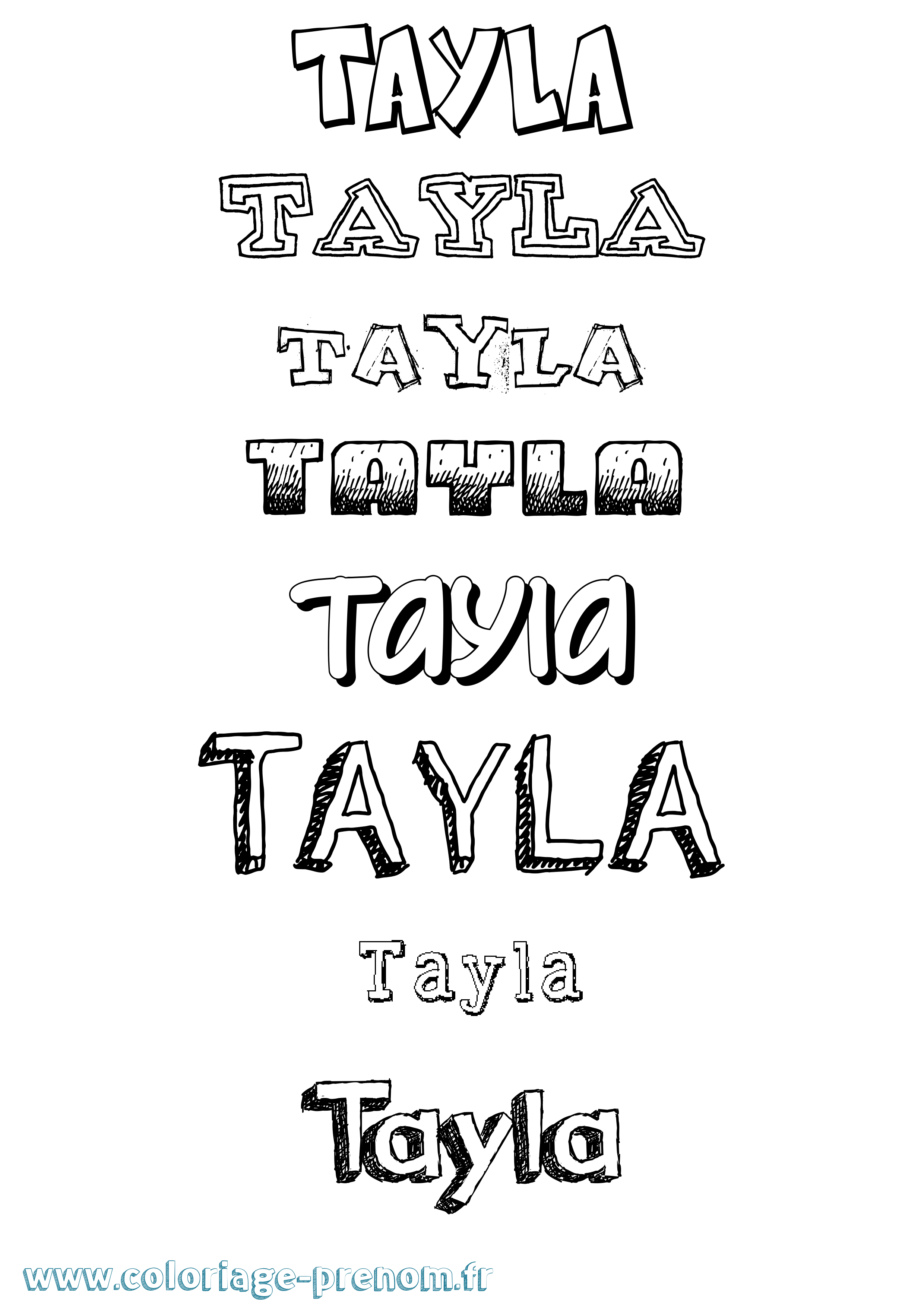 Coloriage Tayla Dessiné Coloriage prénom Tayla Dessiné