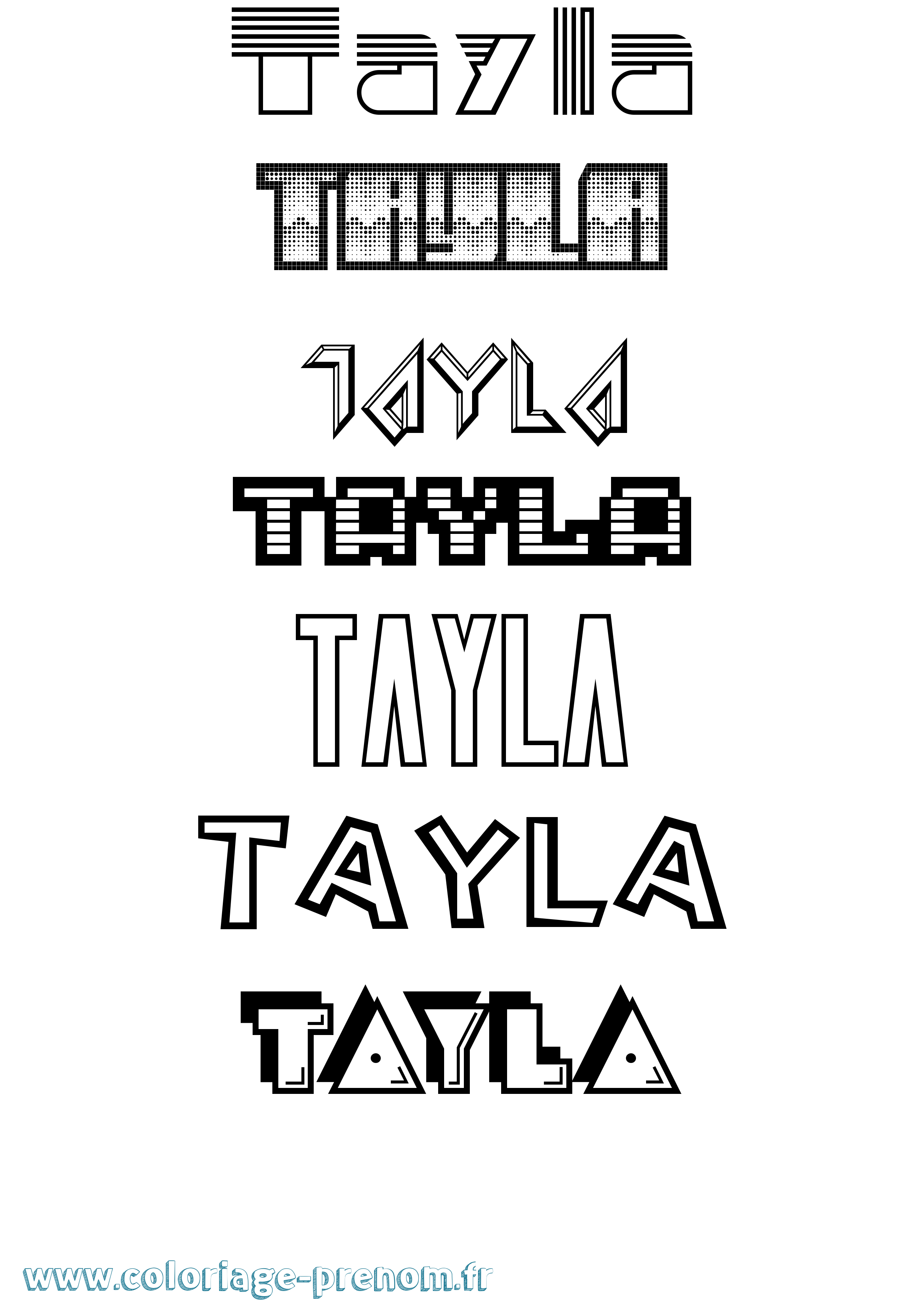 Coloriage Tayla Jeux Vidéos Coloriage prénom Tayla Jeux Vidéos