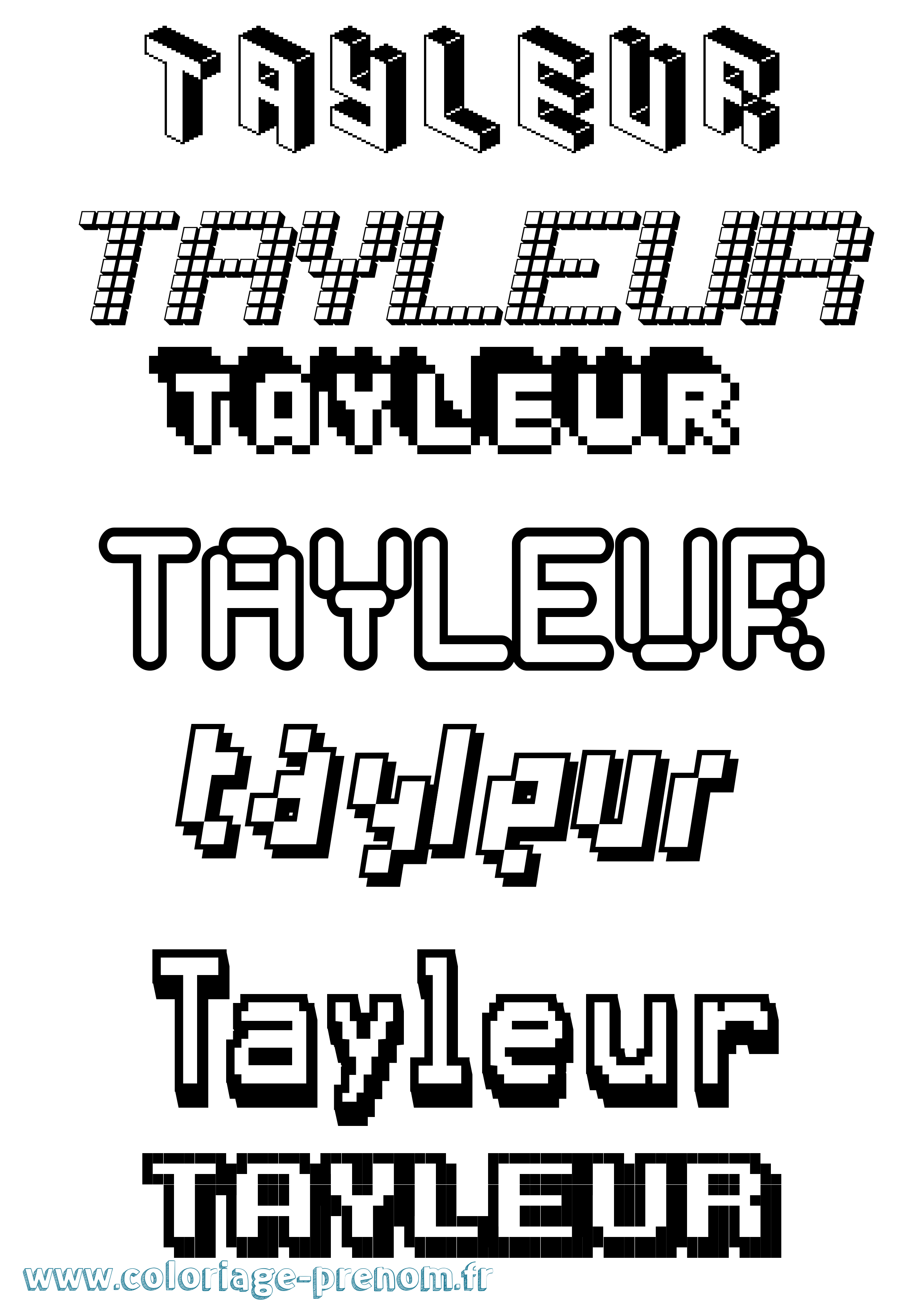 Coloriage Tayleur Pixel Coloriage prénom Tayleur Pixel
