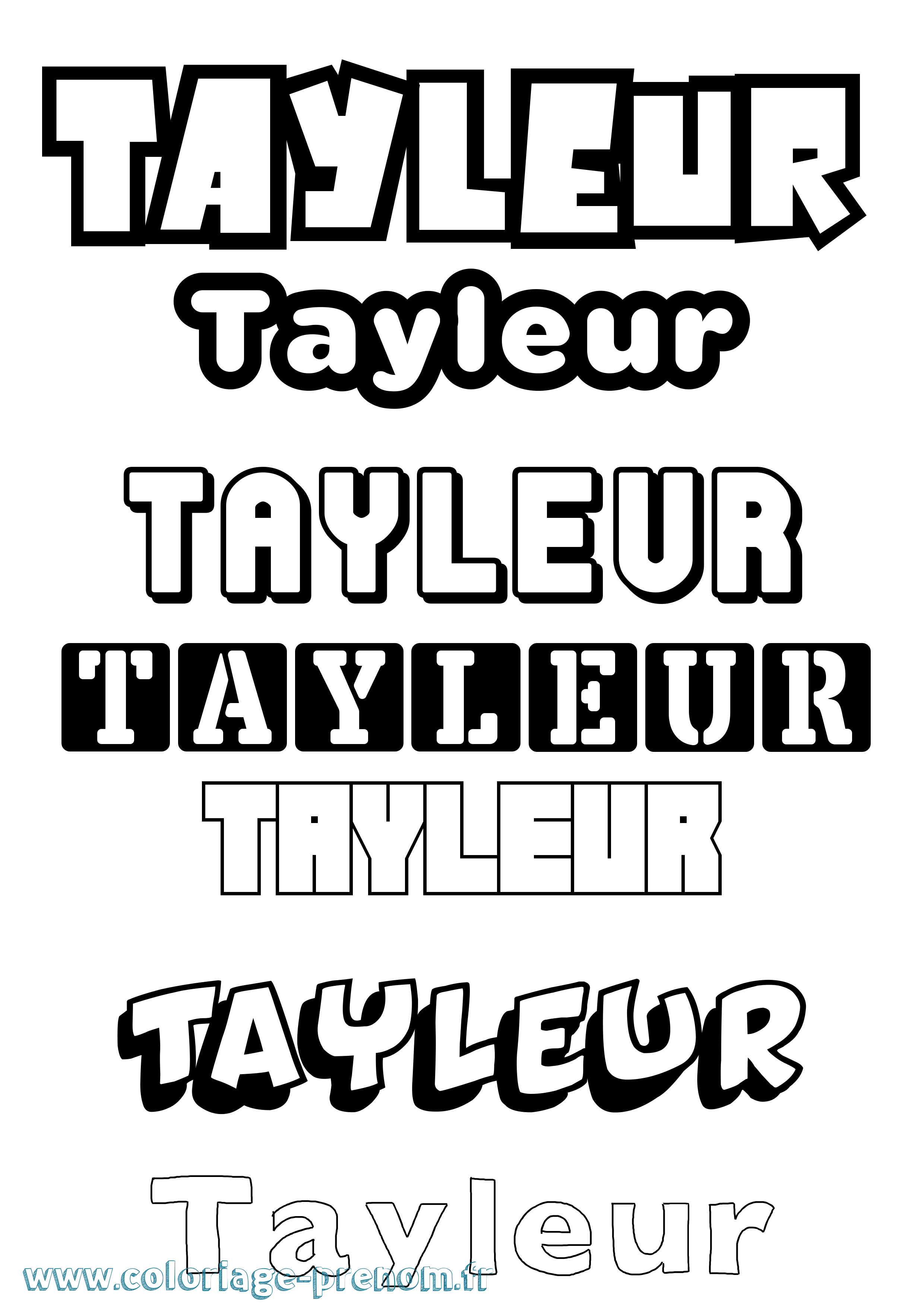 Coloriage Tayleur Simple Coloriage prénom Tayleur Simple