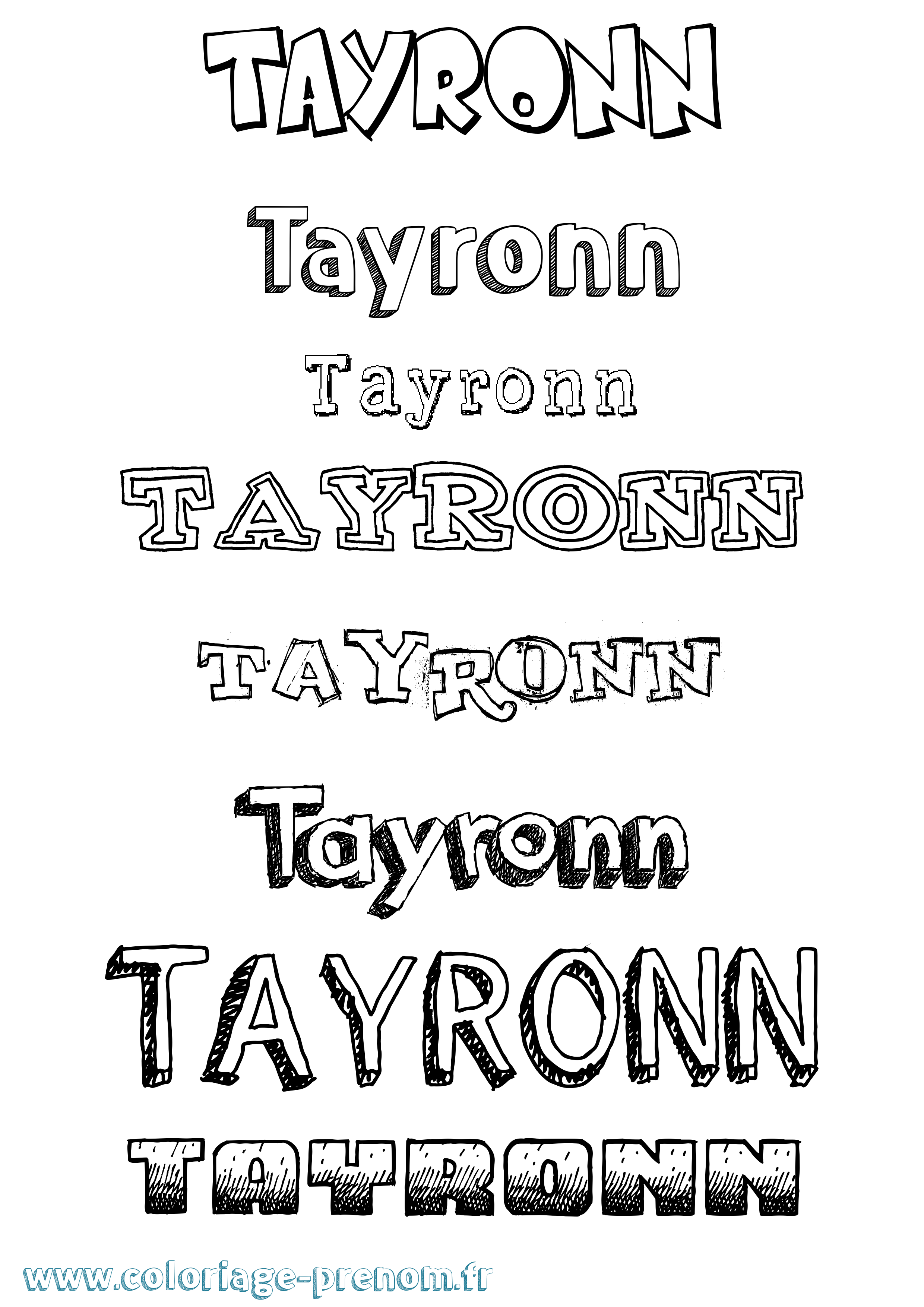 Coloriage Tayronn Dessiné Coloriage prénom Tayronn Dessiné