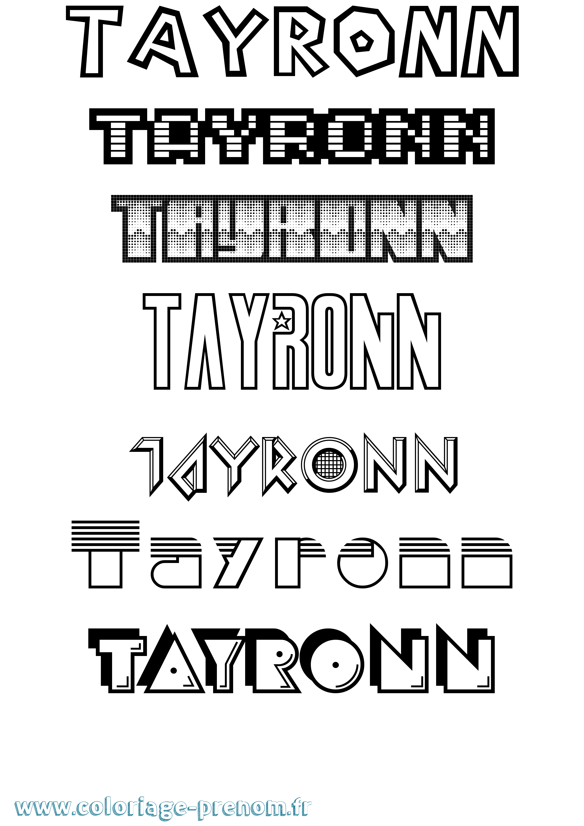 Coloriage Tayronn Jeux Vidéos Coloriage prénom Tayronn Jeux Vidéos