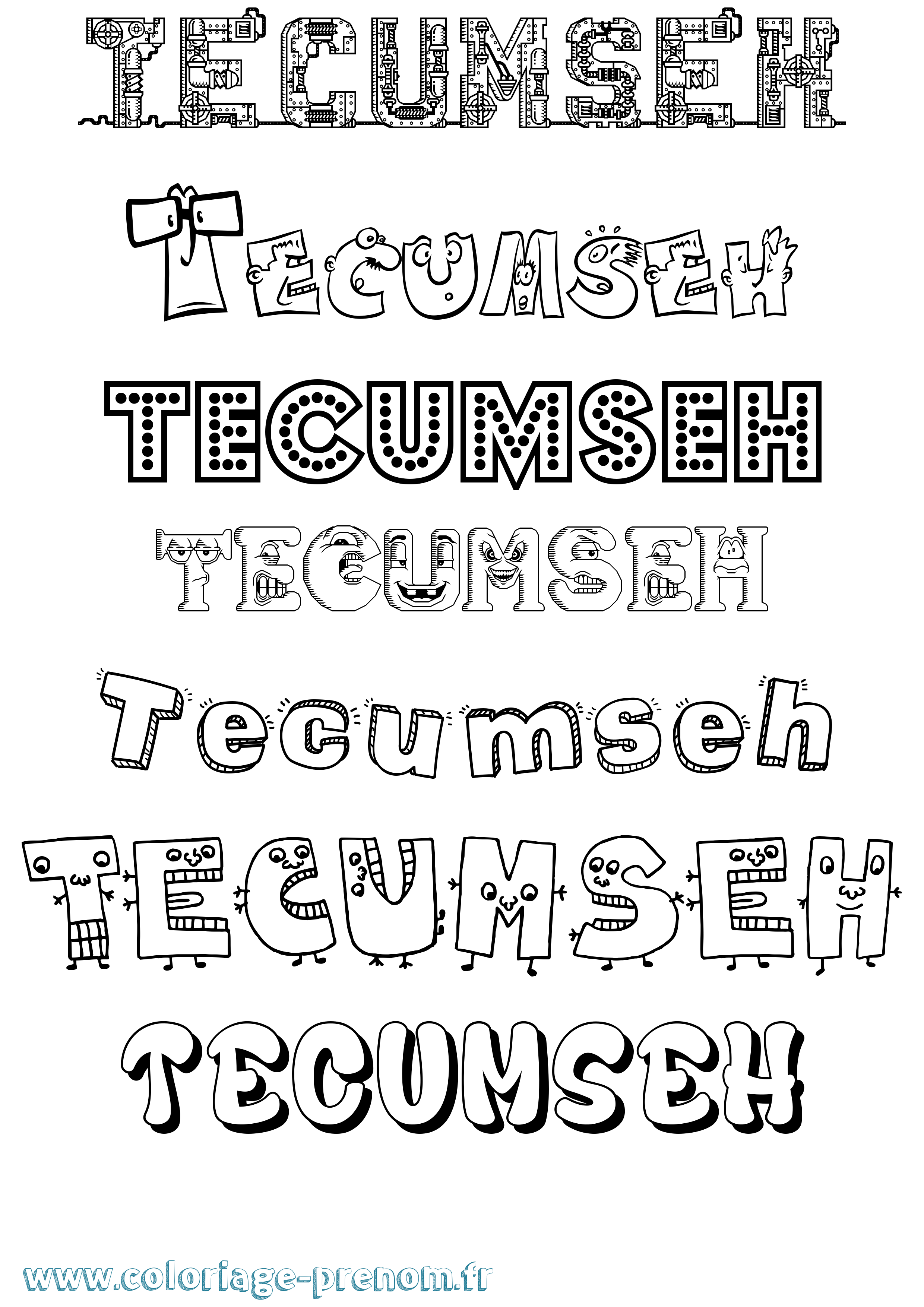Coloriage Tecumseh Fun Coloriage prénom Tecumseh Fun