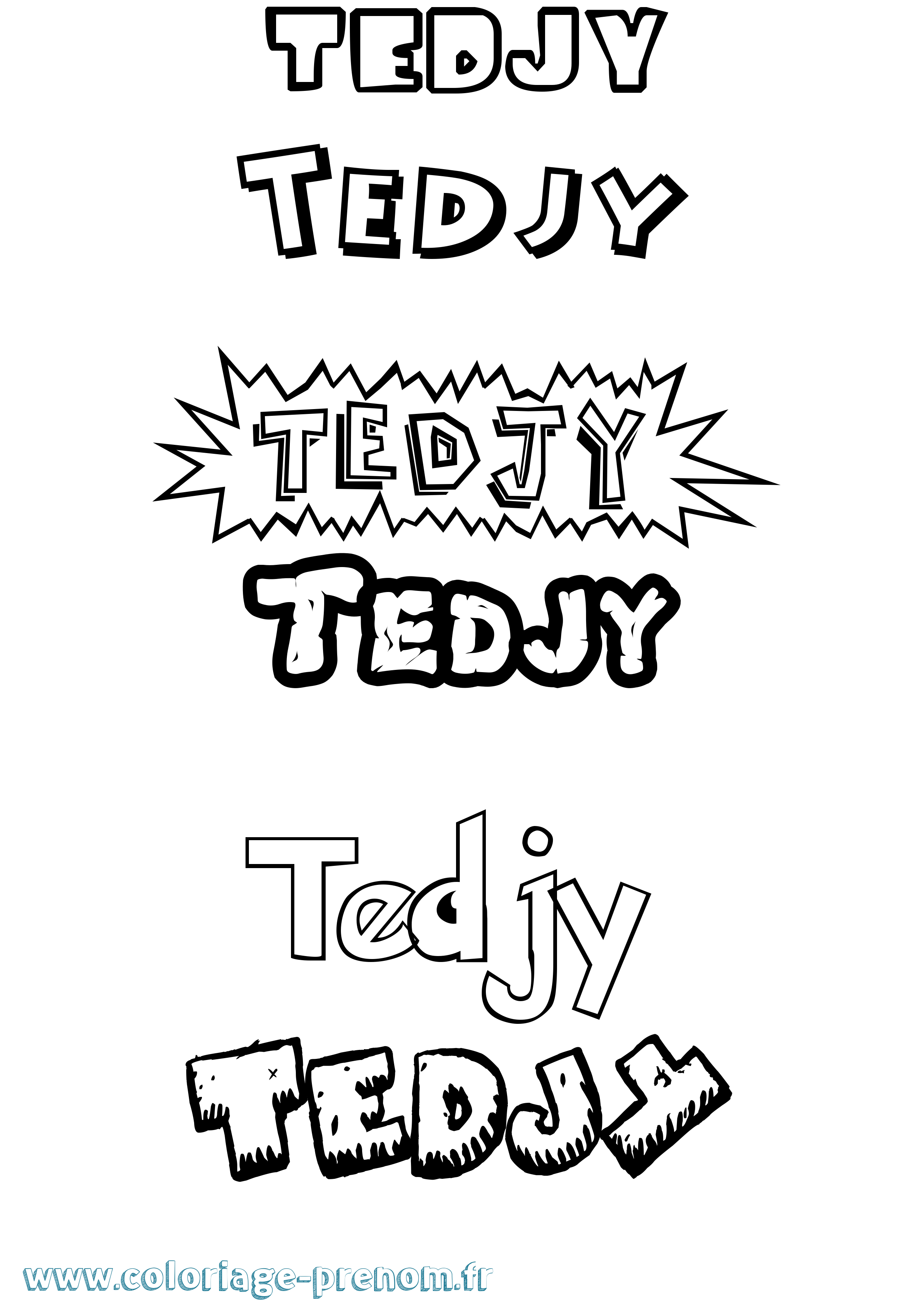 Coloriage Tedjy Dessin Animé Coloriage prénom Tedjy Dessin Animé