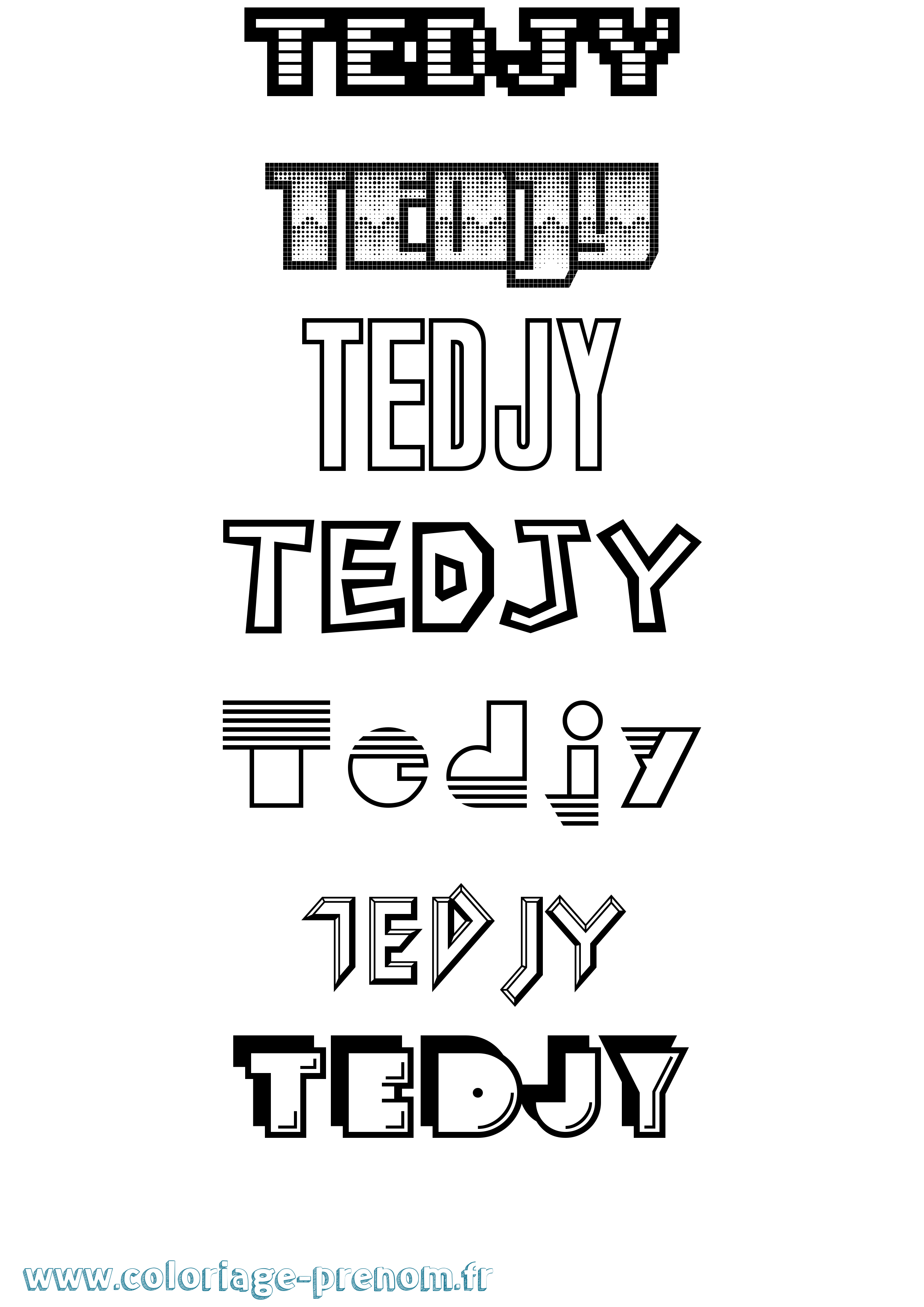 Coloriage Tedjy Jeux Vidéos Coloriage prénom Tedjy Jeux Vidéos