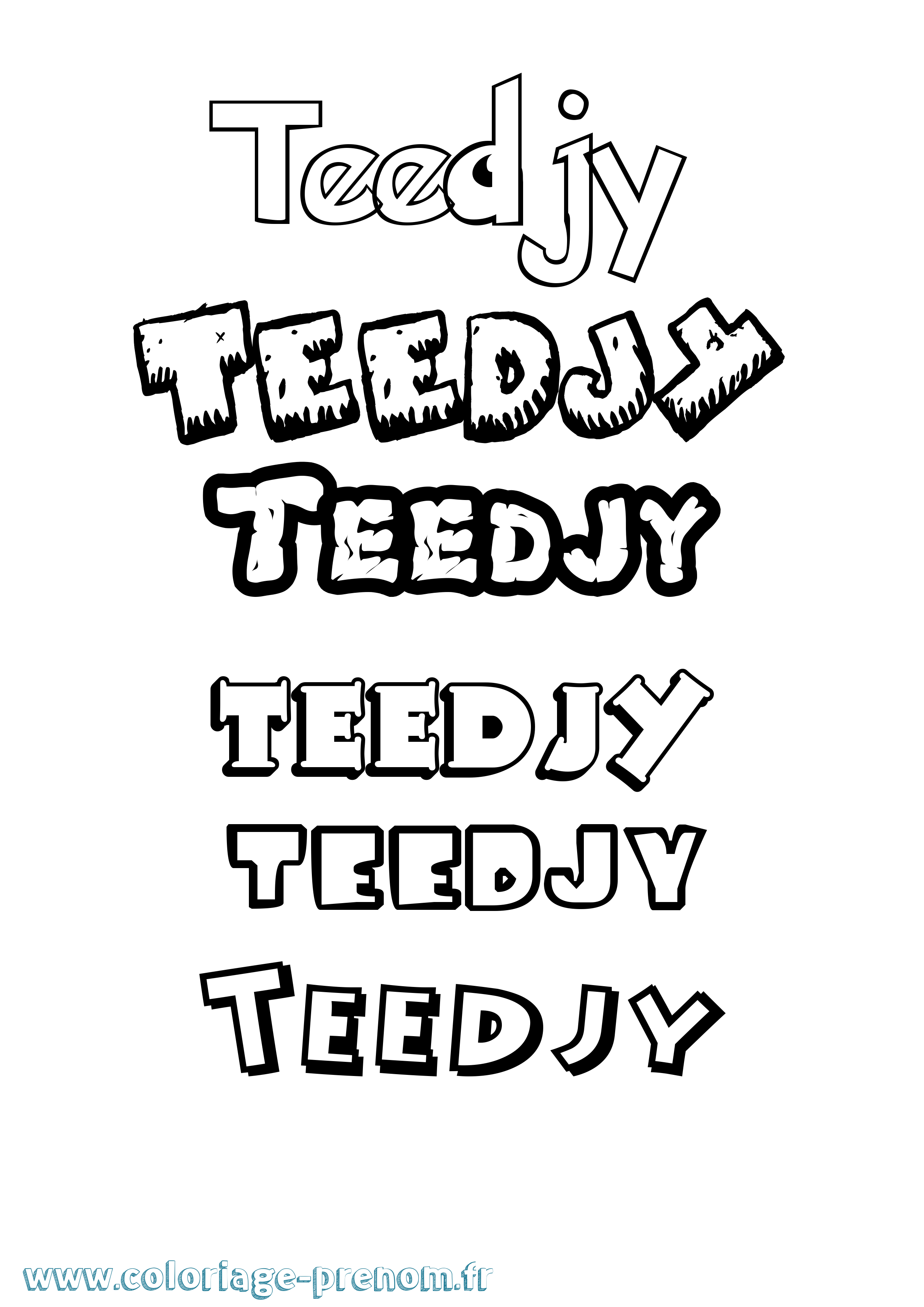 Coloriage Teedjy Dessin Animé Coloriage prénom Teedjy Dessin Animé