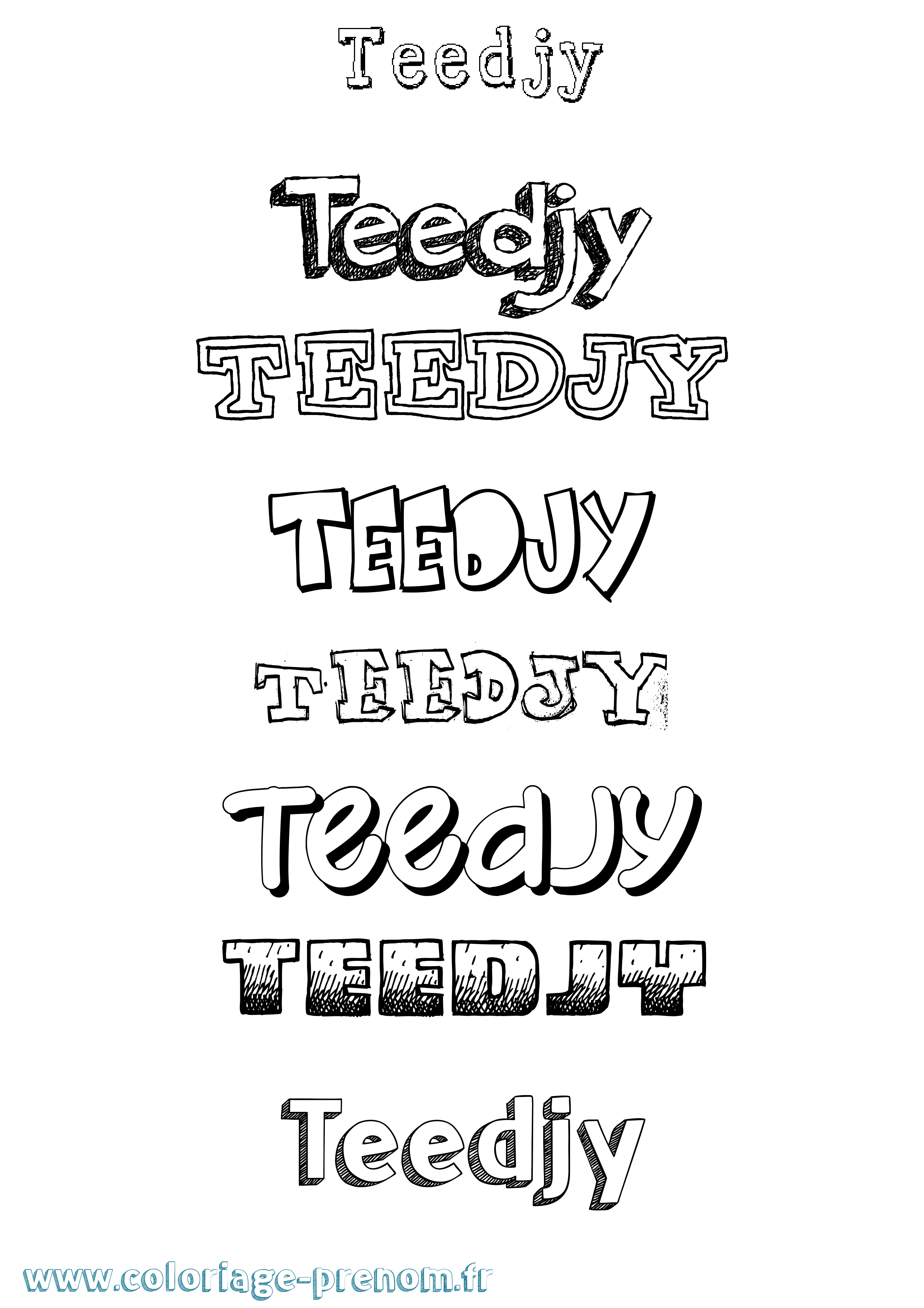 Coloriage Teedjy Dessiné Coloriage prénom Teedjy Dessiné