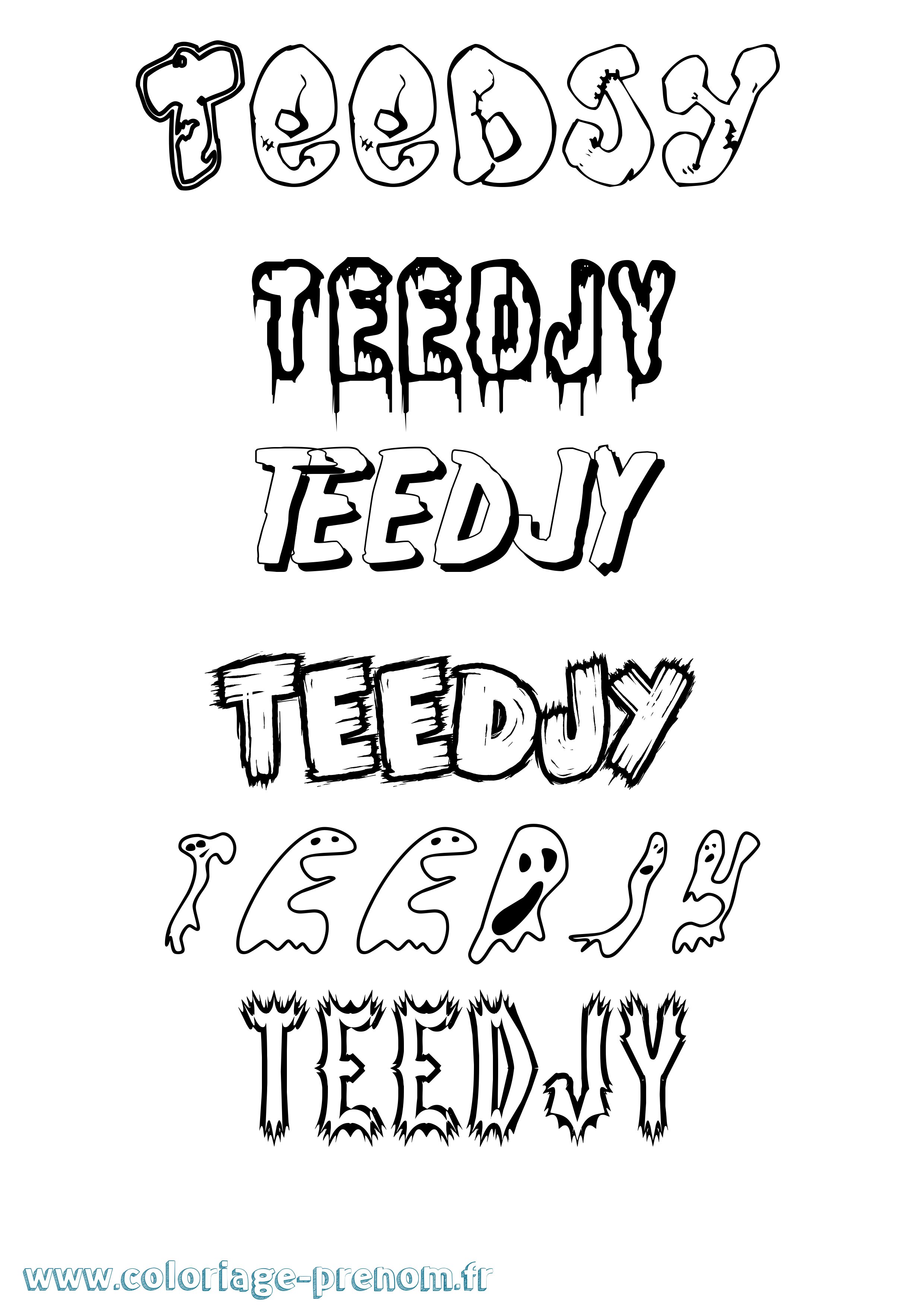 Coloriage Teedjy Frisson Coloriage prénom Teedjy Frisson