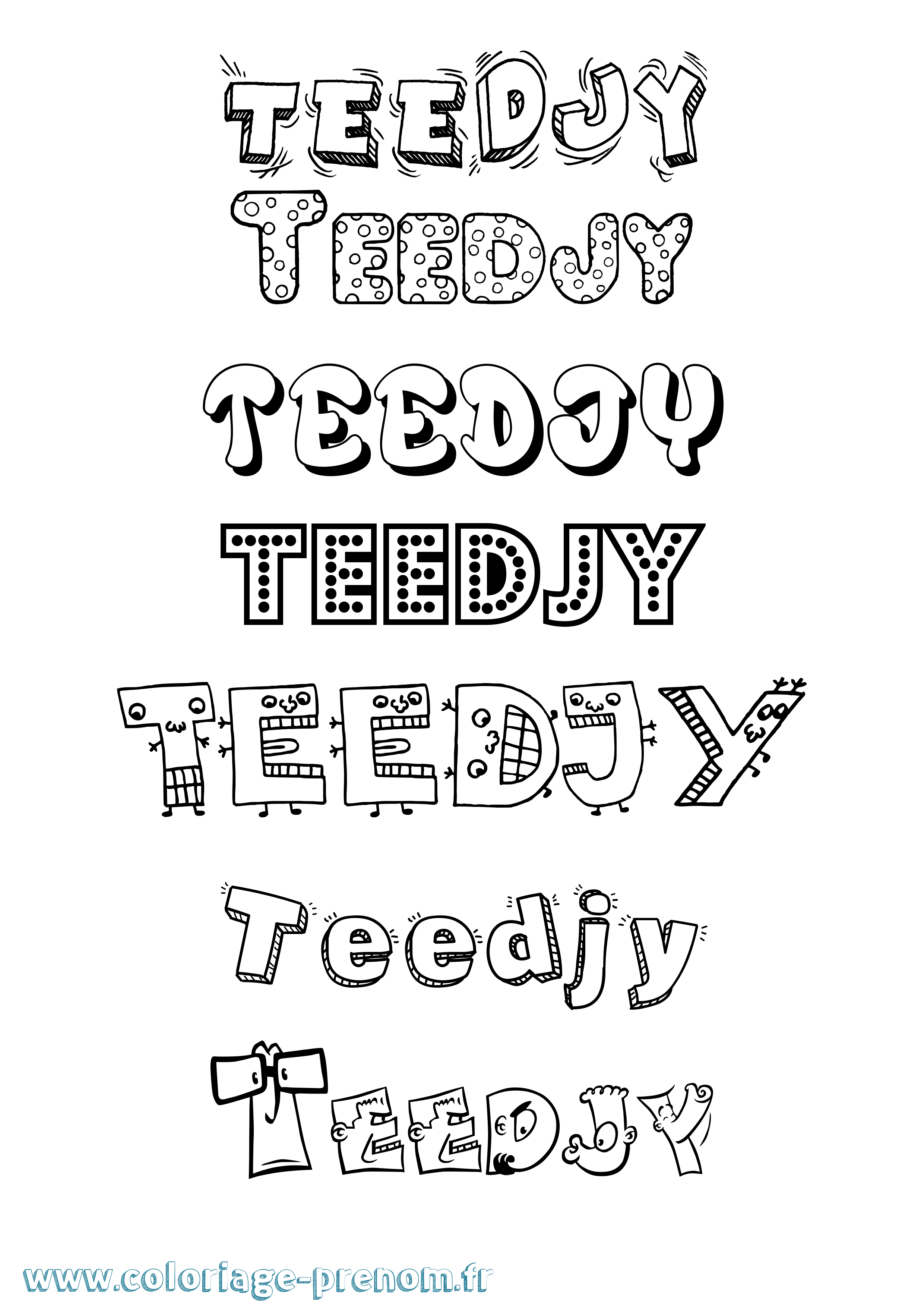 Coloriage Teedjy Fun Coloriage prénom Teedjy Fun