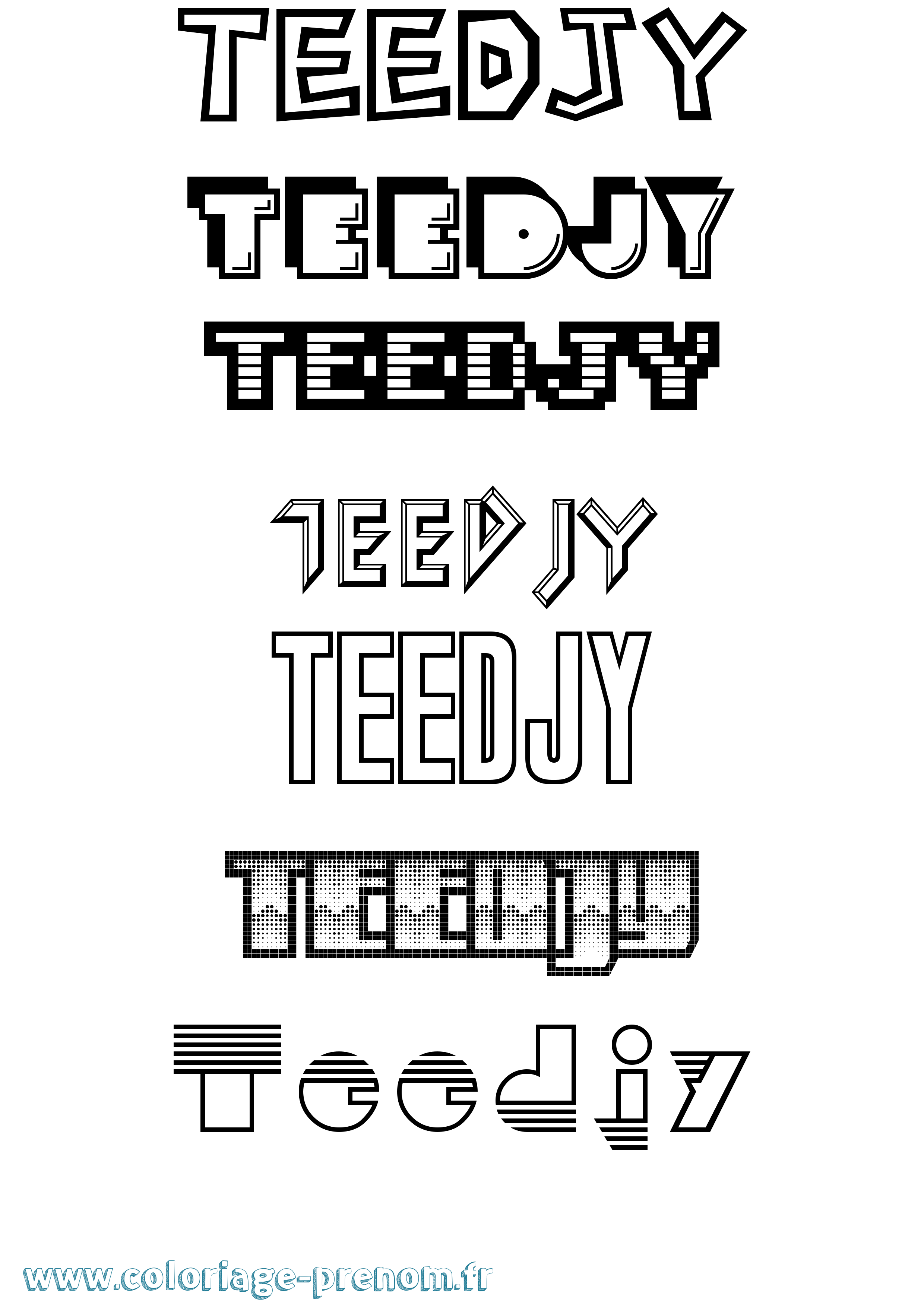 Coloriage Teedjy Jeux Vidéos Coloriage prénom Teedjy Jeux Vidéos