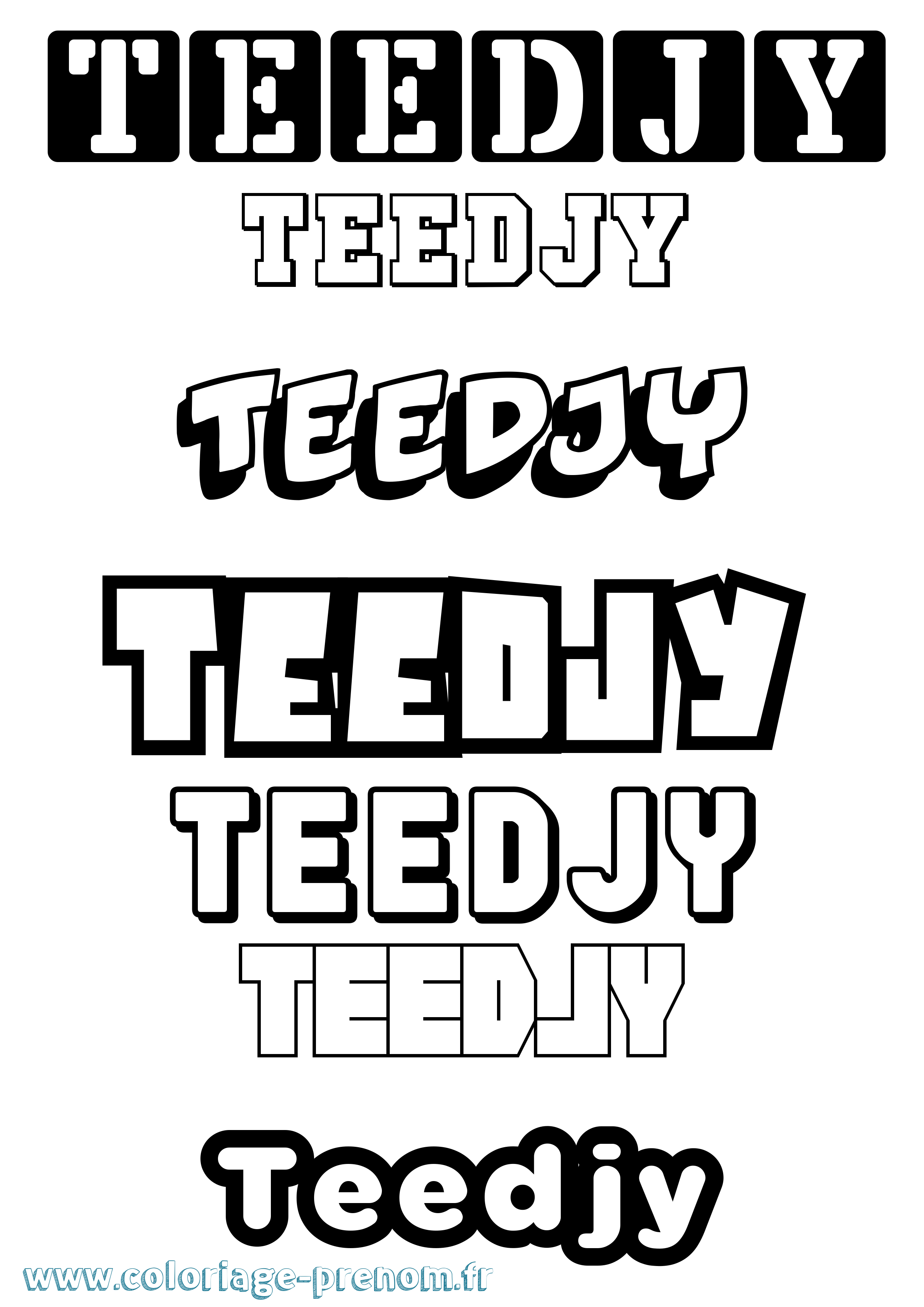 Coloriage Teedjy Simple Coloriage prénom Teedjy Simple