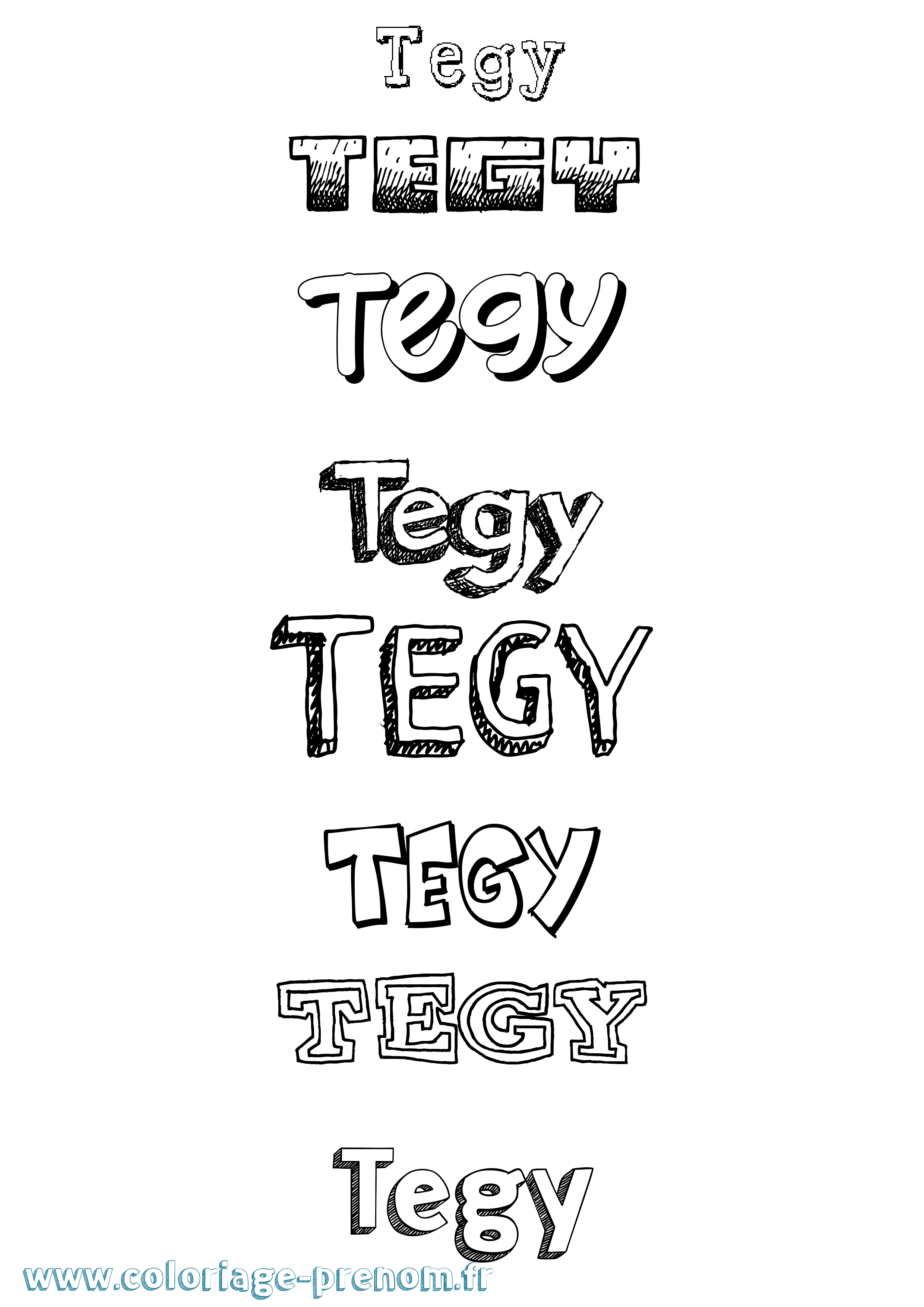 Coloriage Tegy Dessiné Coloriage prénom Tegy Dessiné