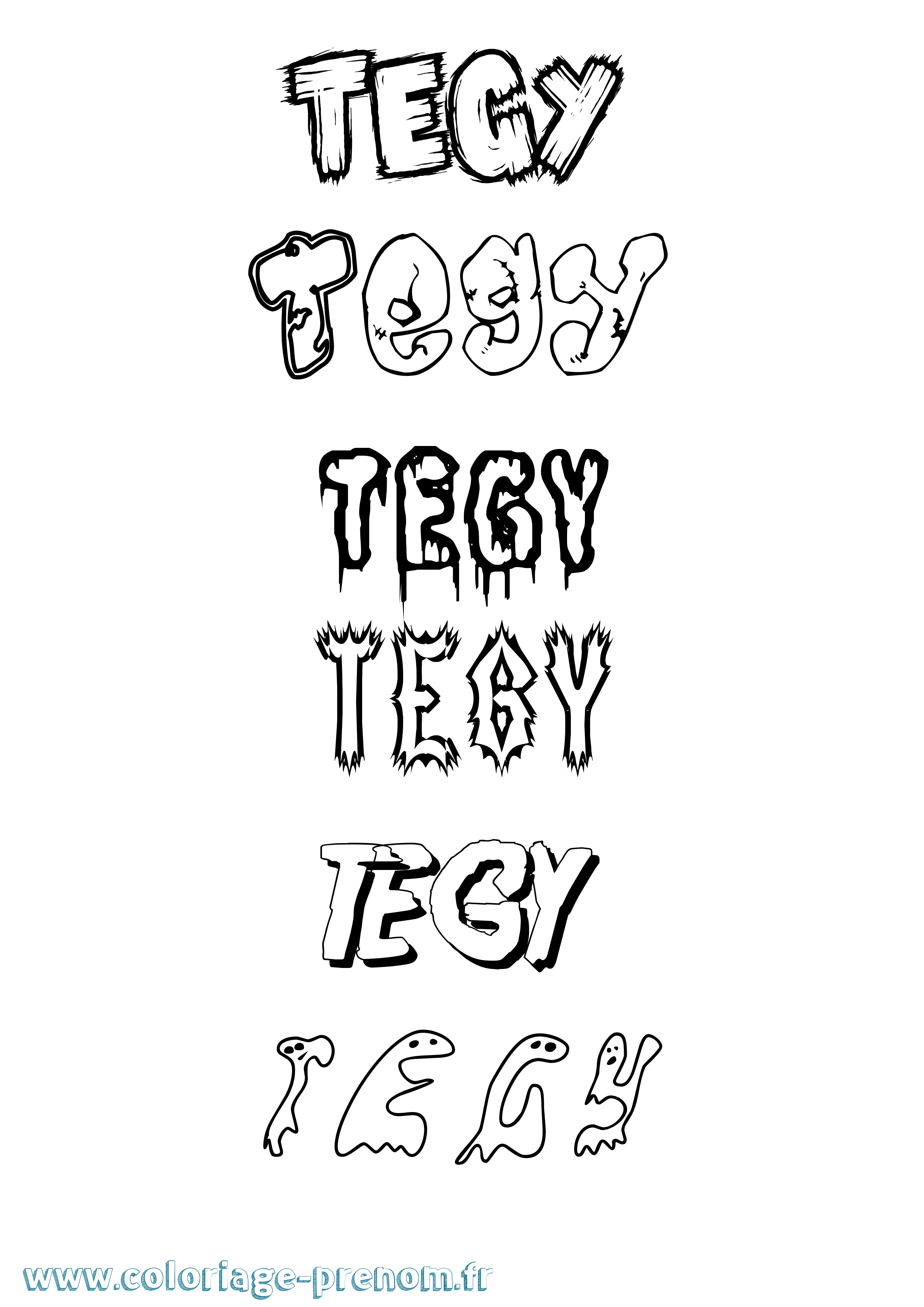 Coloriage Tegy Frisson Coloriage prénom Tegy Frisson
