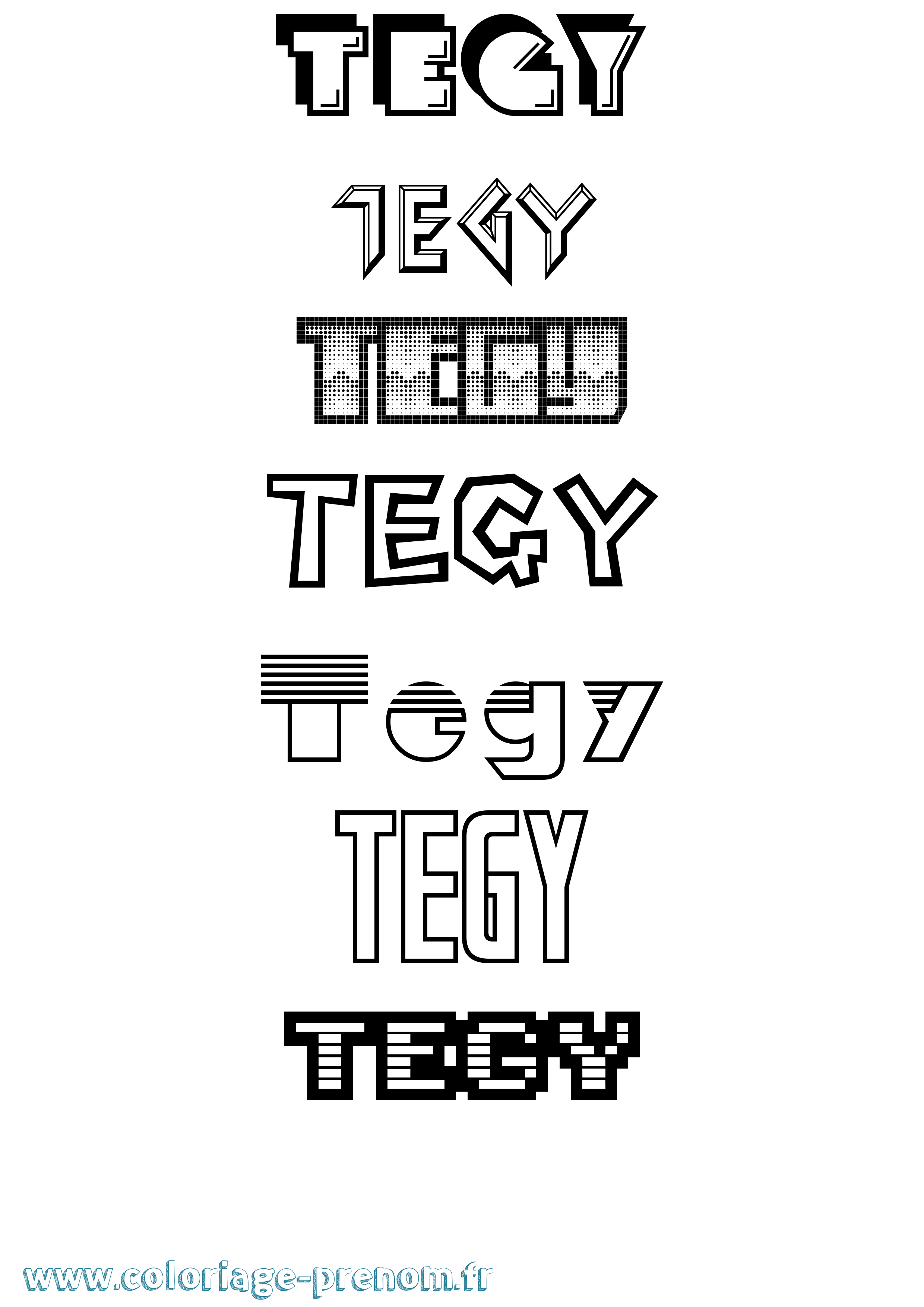 Coloriage Tegy Jeux Vidéos Coloriage prénom Tegy Jeux Vidéos