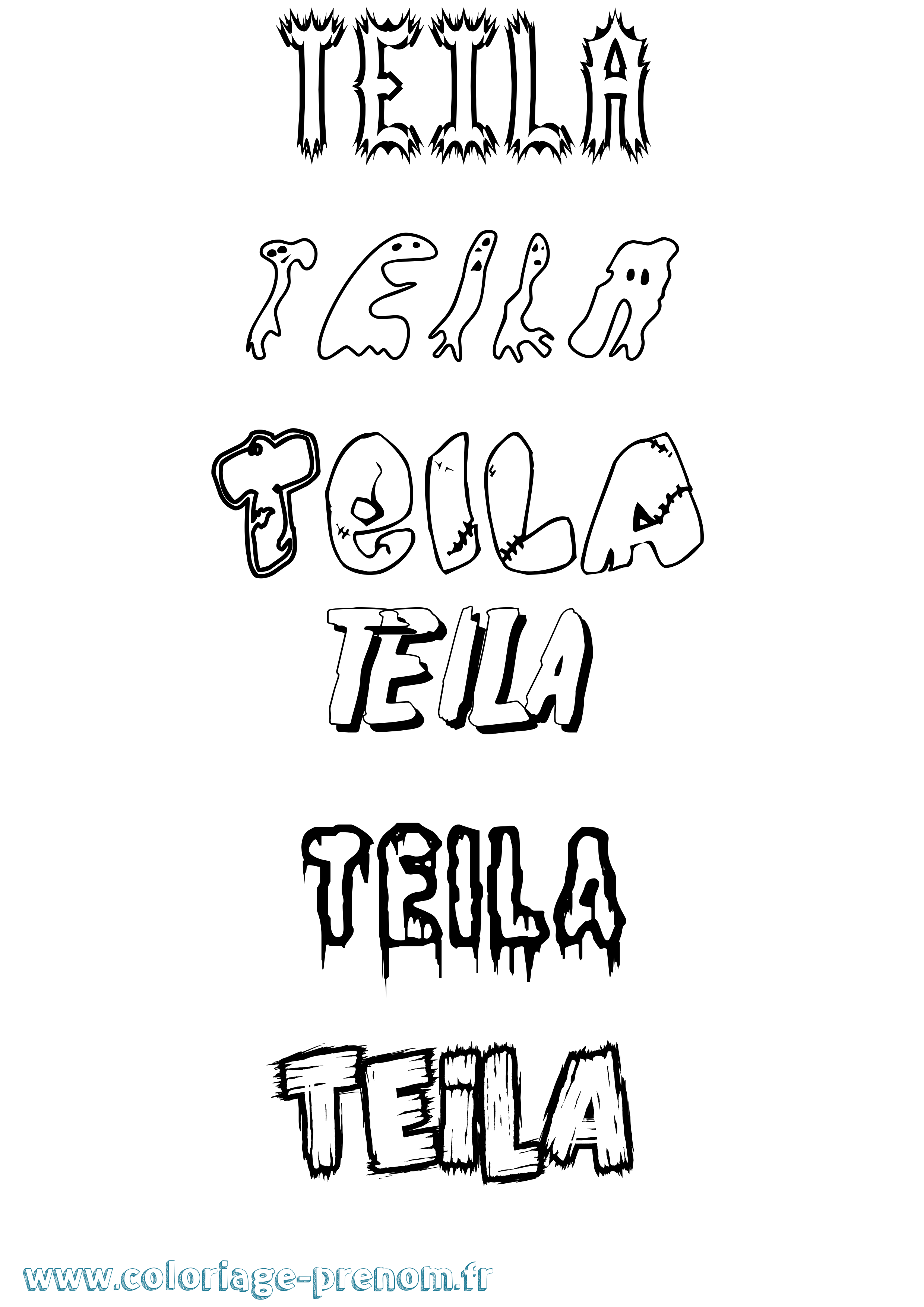 Coloriage Teila Frisson Coloriage prénom Teila Frisson